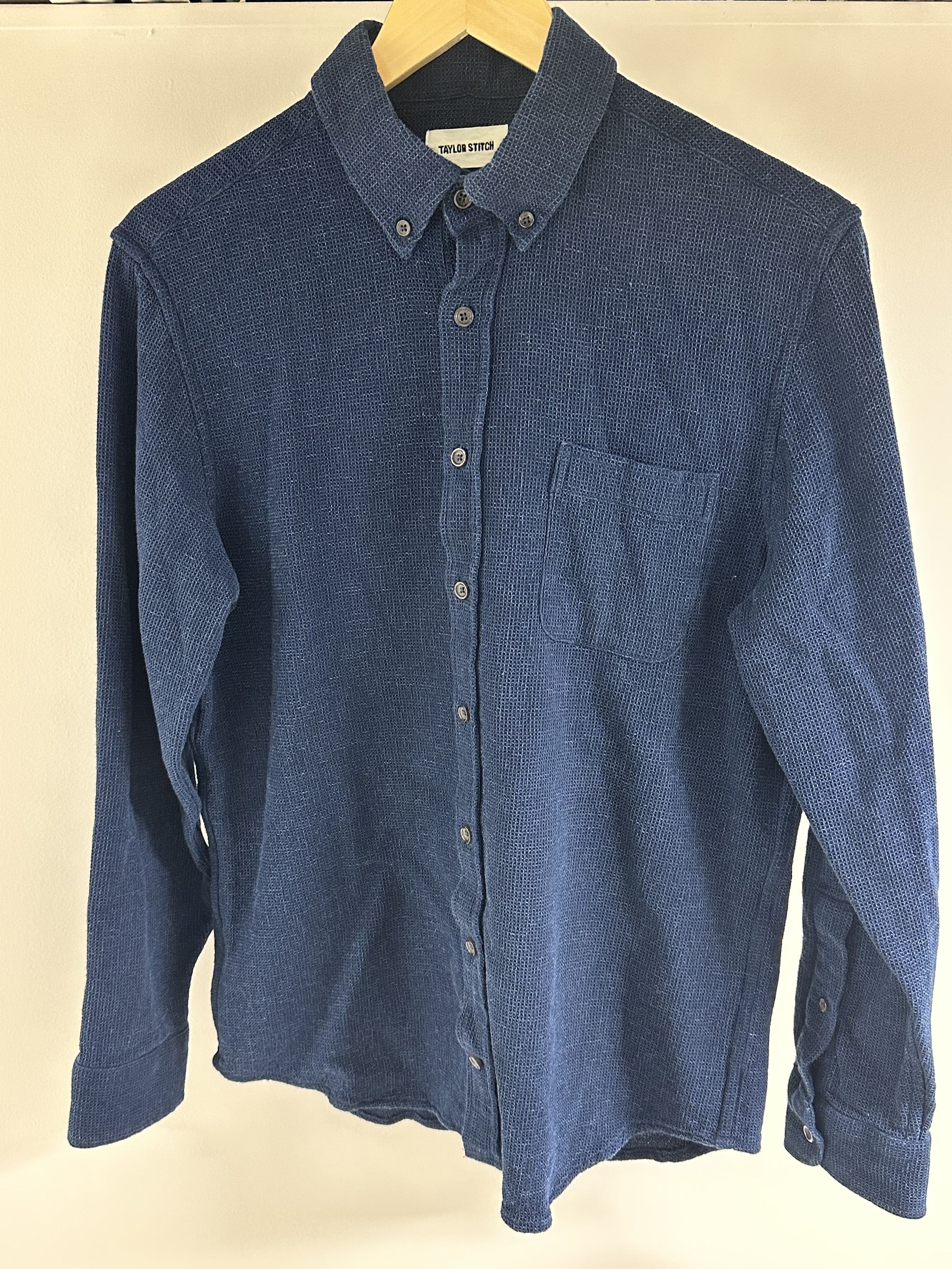 Taylor Stitch Taylor Stitch Men's Navy Shirt Textured Sashiko Size US M / EU 48-50 / 2 - 1 Thumbnail