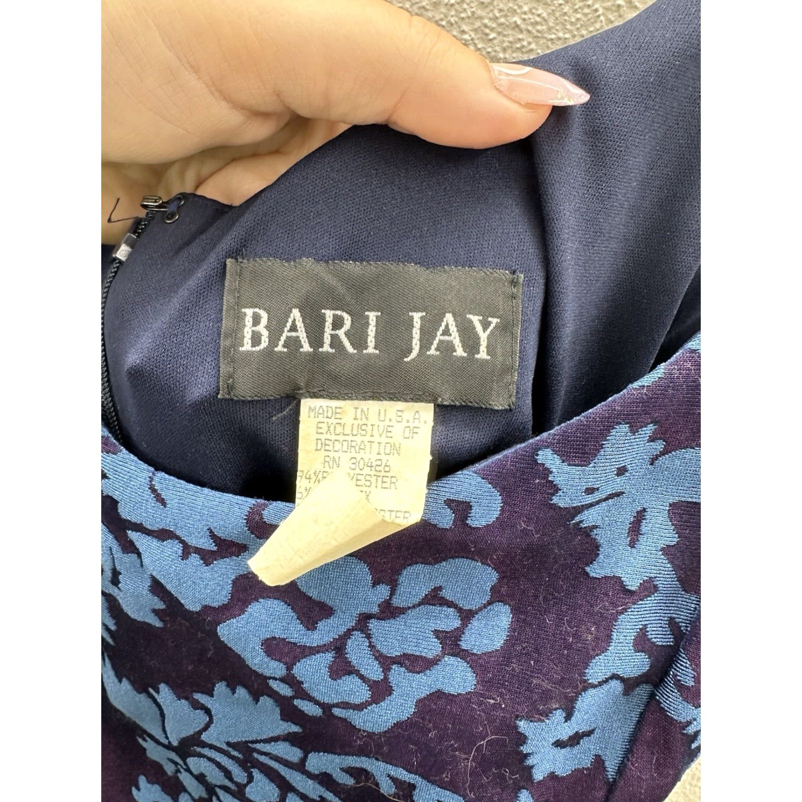 Vintage Bari Jay Womens Dress Maxi Blue Floral Size 6 Spaghetti Straps Vintage Size M / US 6-8 / IT 42-44 - 6 Thumbnail