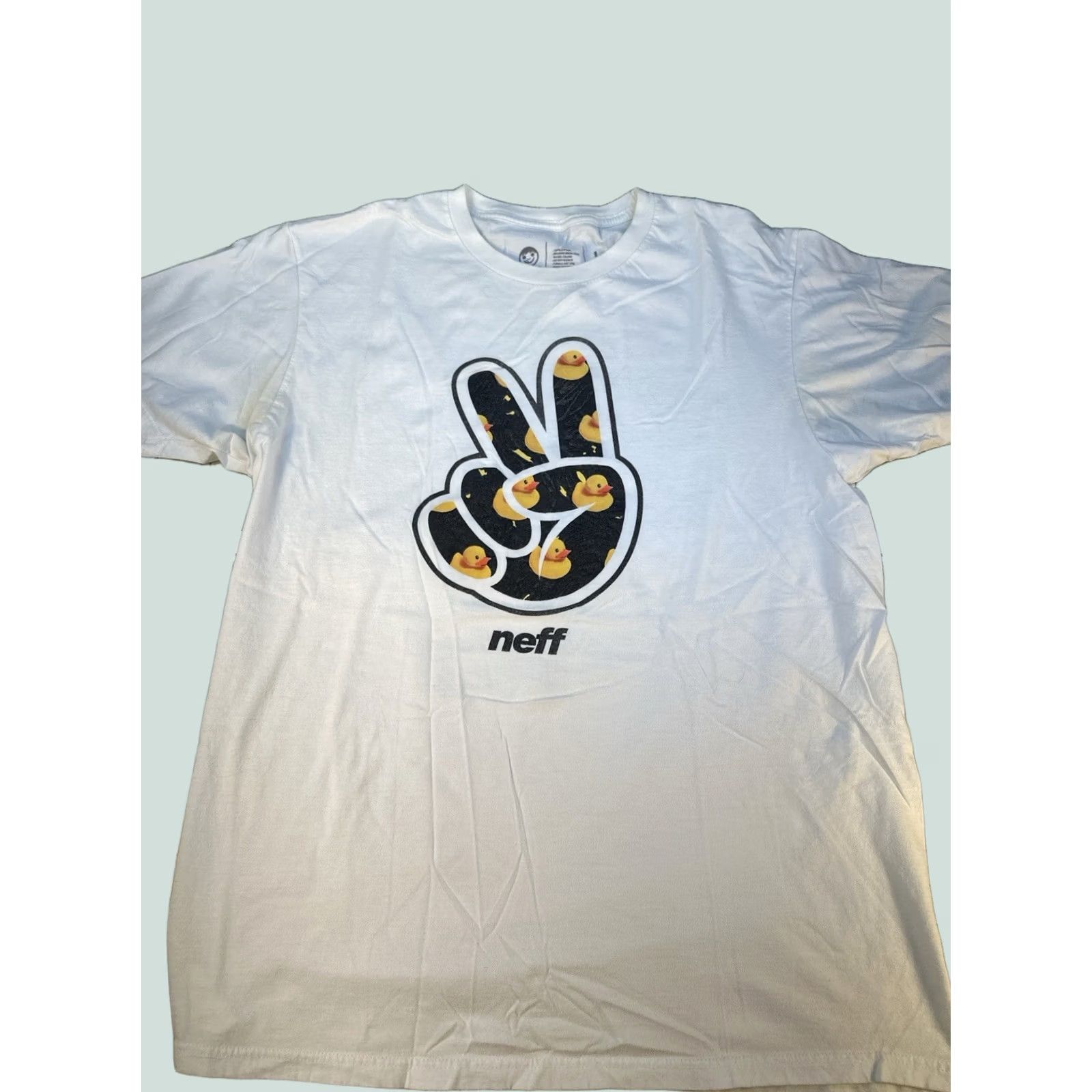 Vintage Neff Peace Sign Duck Print T-Shirt White Mens Large Streetwear Graphic Tee Size US L / EU 52-54 / 3 - 1 Thumbnail