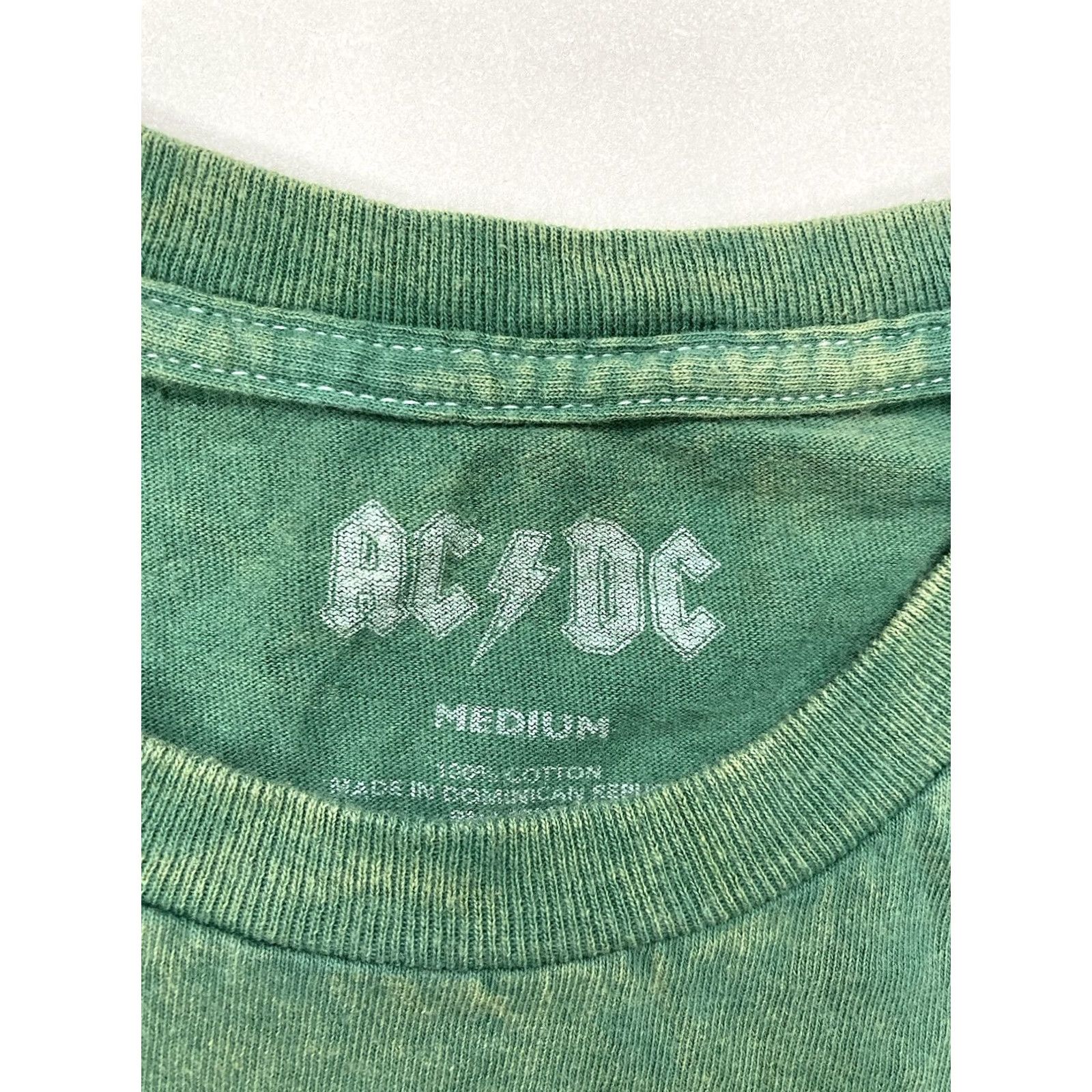 Vintage ACDC Graphic T-shirt Women Medium Green Acid Wash Short Sleeve Music Shirt Size M / US 6-8 / IT 42-44 - 7 Thumbnail