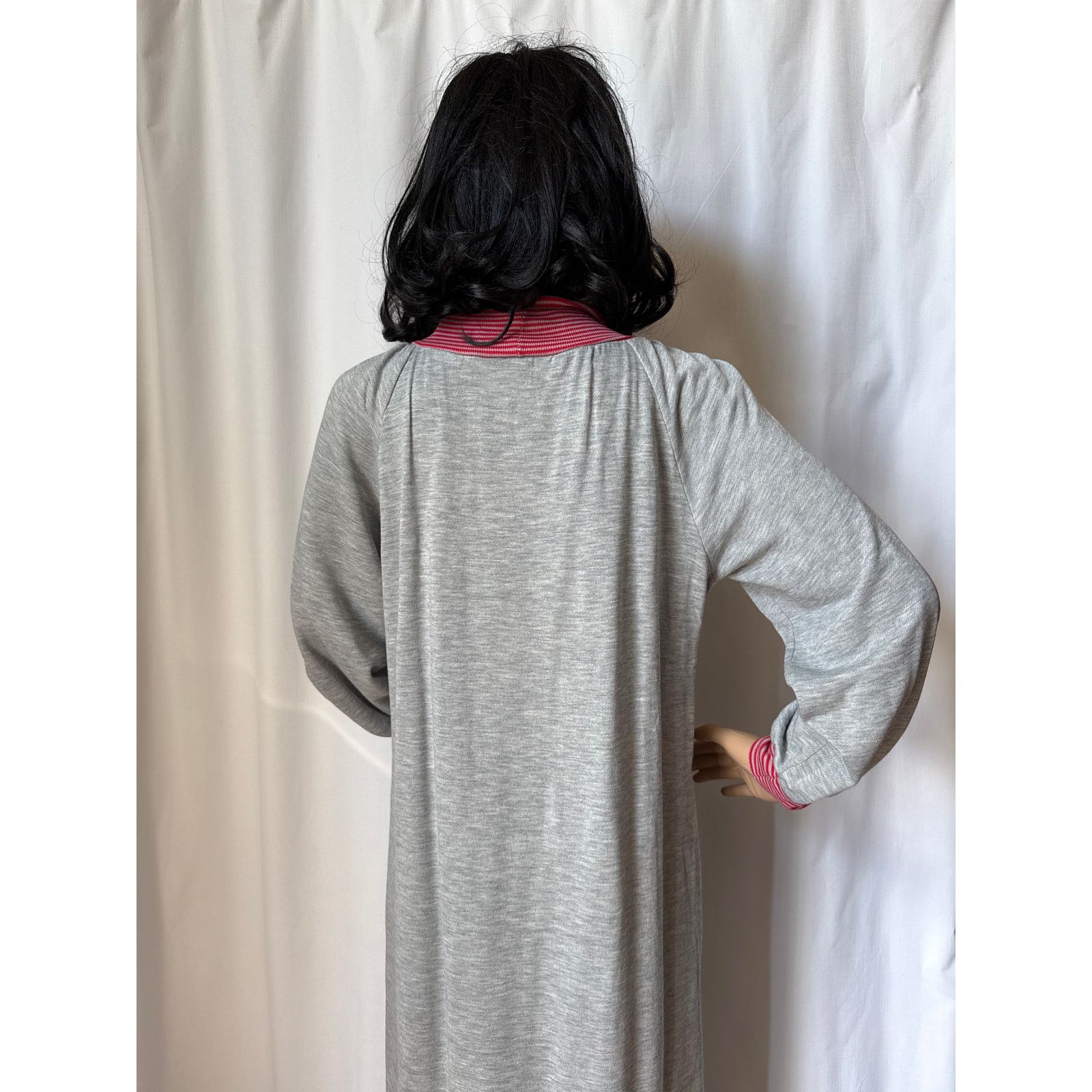 Vintage American Vtg Sears JR Bazaar turtleneck maxi dress gray red Size M / US 6-8 / IT 42-44 - 20 Thumbnail