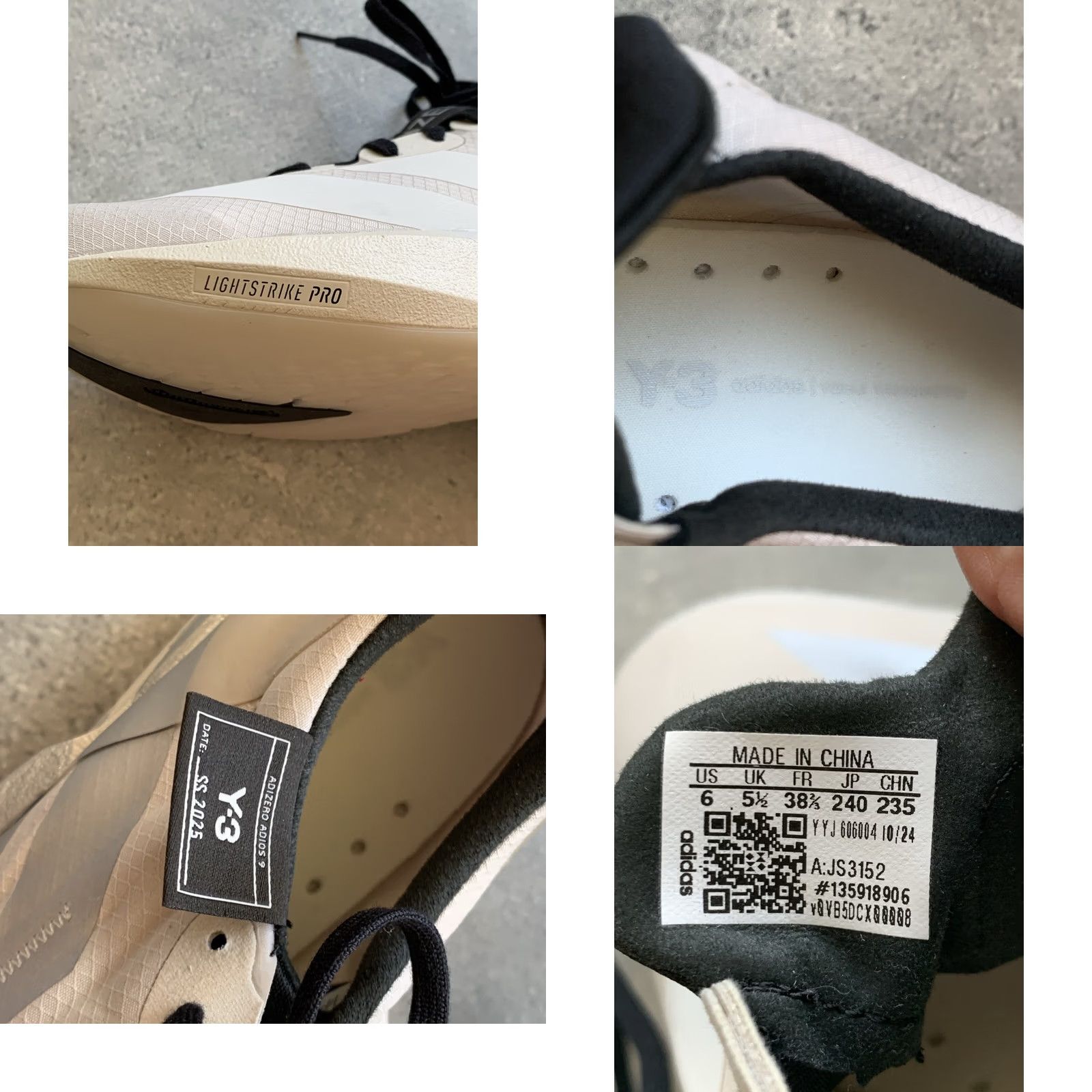 Y-3 Y-3 Adios 9 Running Sneaker Women's US 6, UK 5 1/2, EU 38 2/3, Black, Vintage No? (Clarify) Size US 6 / IT 36 - 8 Thumbnail