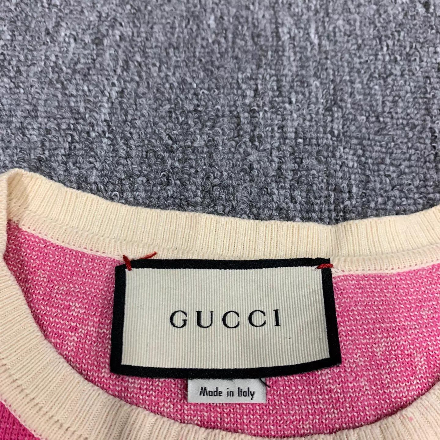 Gucci Gucci Pink All-Over Logo Knit Short Sleeve XS 9/10 (Neck Dot) Size XS / US 0-2 / IT 36-38 - 6 Thumbnail