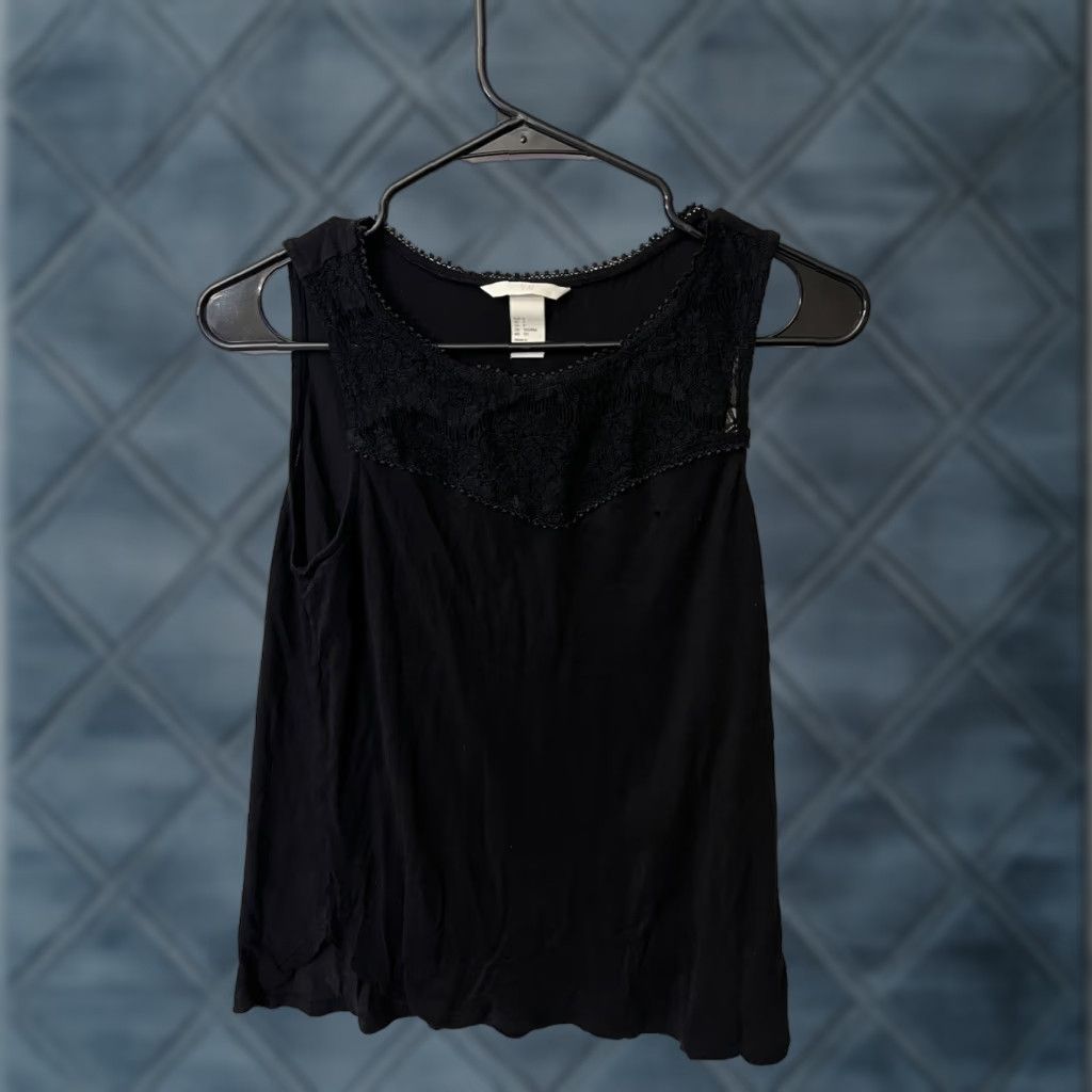 H&M H&M Tank Women S Black Cotton Sleeveless Pullover Casual Tank Top Womens Size S / US 4 / IT 40 - 1 Thumbnail