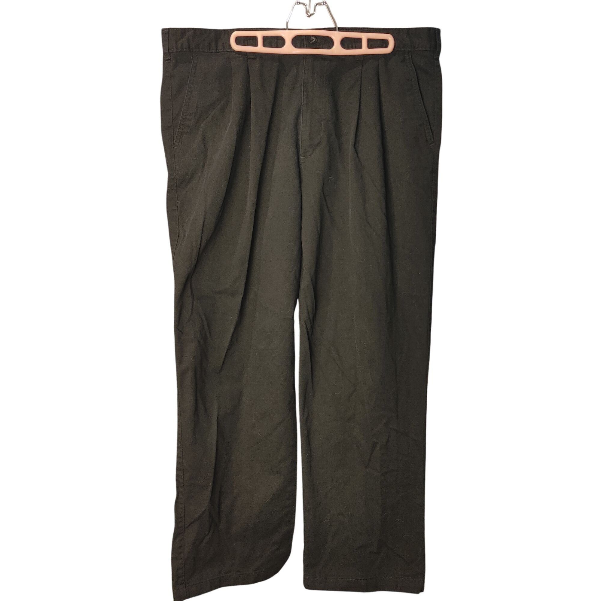 George George Women's Black Straight Relaxed Fit Khaki Dress Pants Size 38" / US 16 / IT 52 - 1 Thumbnail
