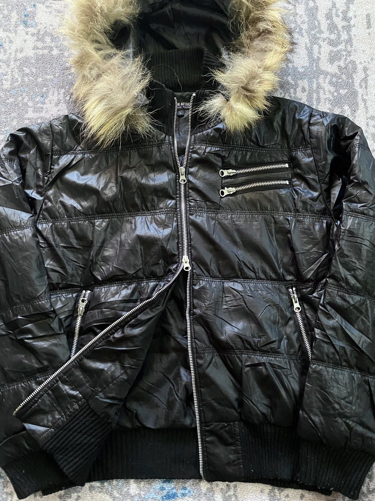 Japanes In the attic Puffer Fur Jacket Ifsix Gothic Style