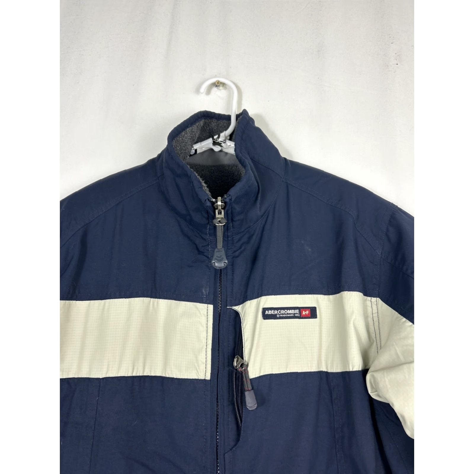Abercrombie & Fitch VINTAGE Abercrombie & Fitch Men Small Blue Fleece Lined Coat Jacket Reversible Blue Gray Windbreaker Size US S / EU 44-46 / 1 - 4 Thumbnail