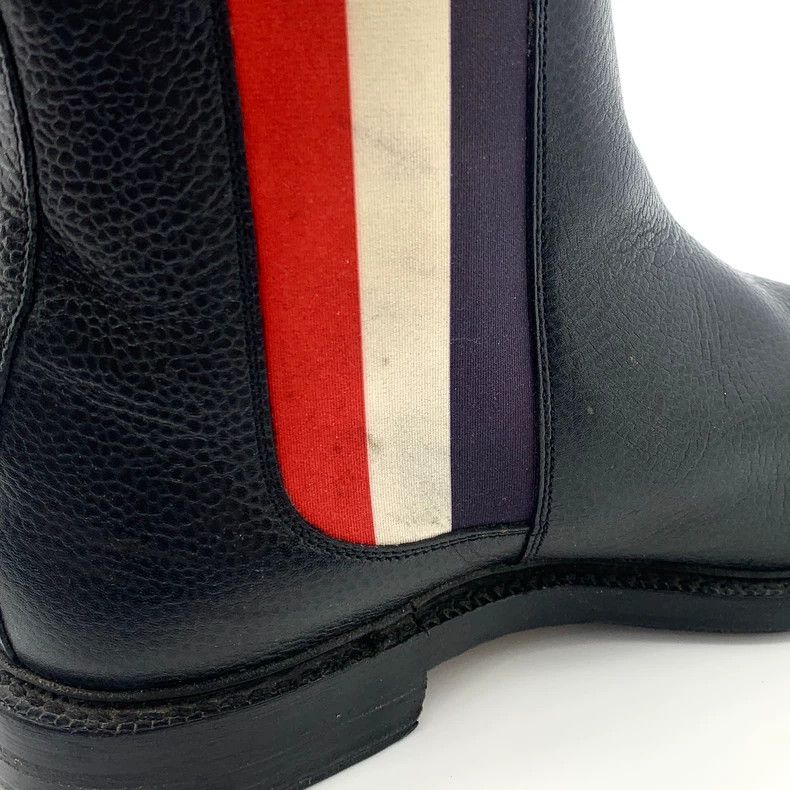 Thom Browne Thom Browne Black striped round head leather boots. Martin Size US 9 / EU 42 - 9 Thumbnail