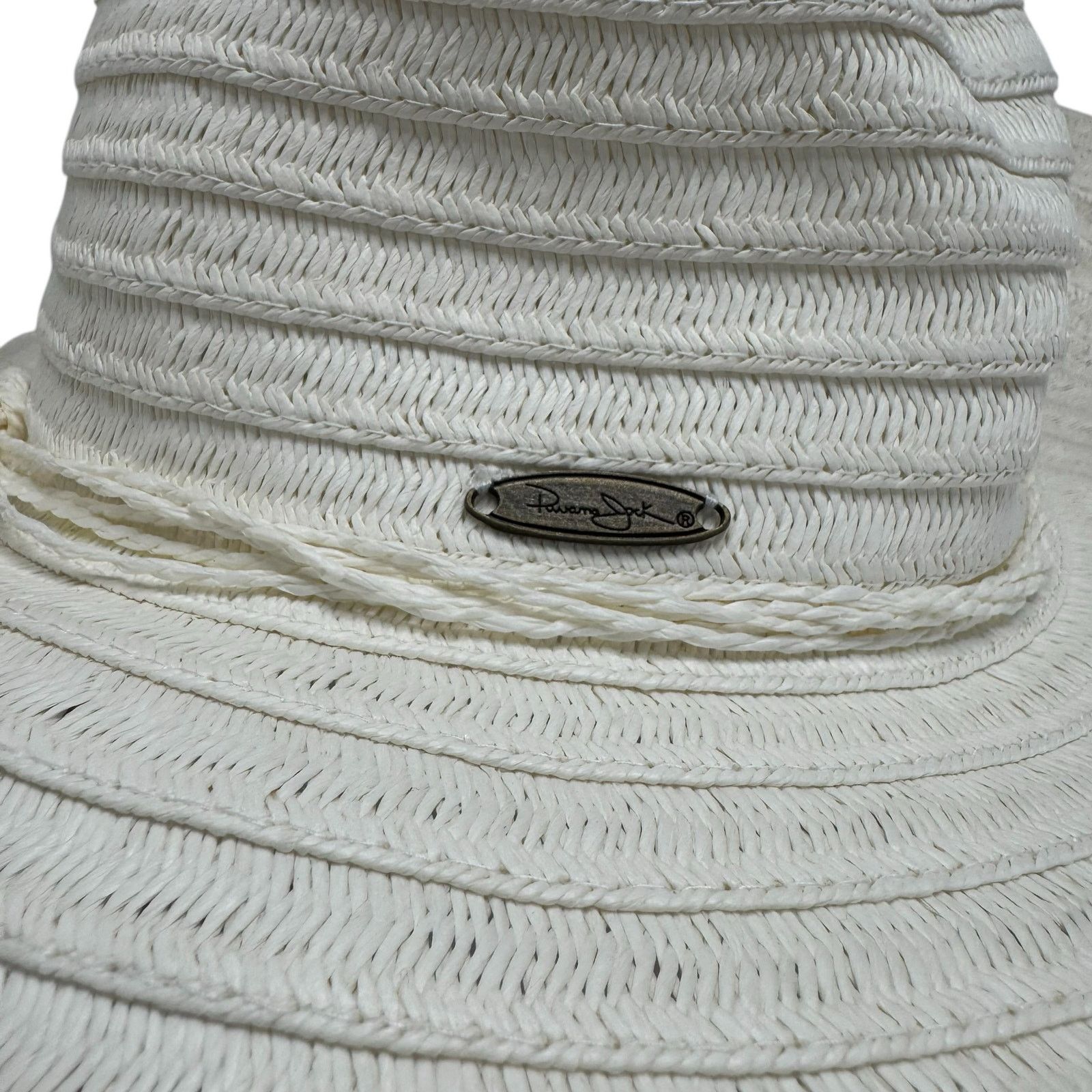 Panama Jack PANAMA JACK White Paper Braided Wide Brim Hat One Size Size ONE SIZE - 6 Thumbnail
