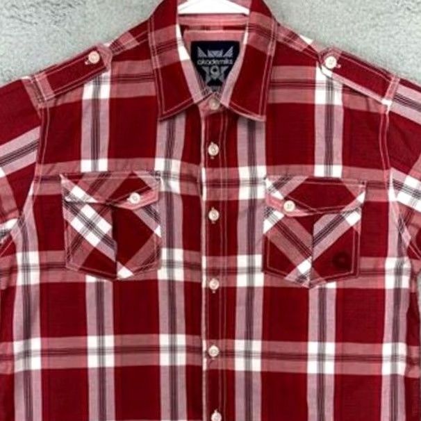 Akademiks Akademiks Shirt Mens Medium Red Plaid Button-Up Short Sleeve Pocketed Collar-Down Casual Shirt Size US M / EU 48-50 / 2 - 2 Thumbnail