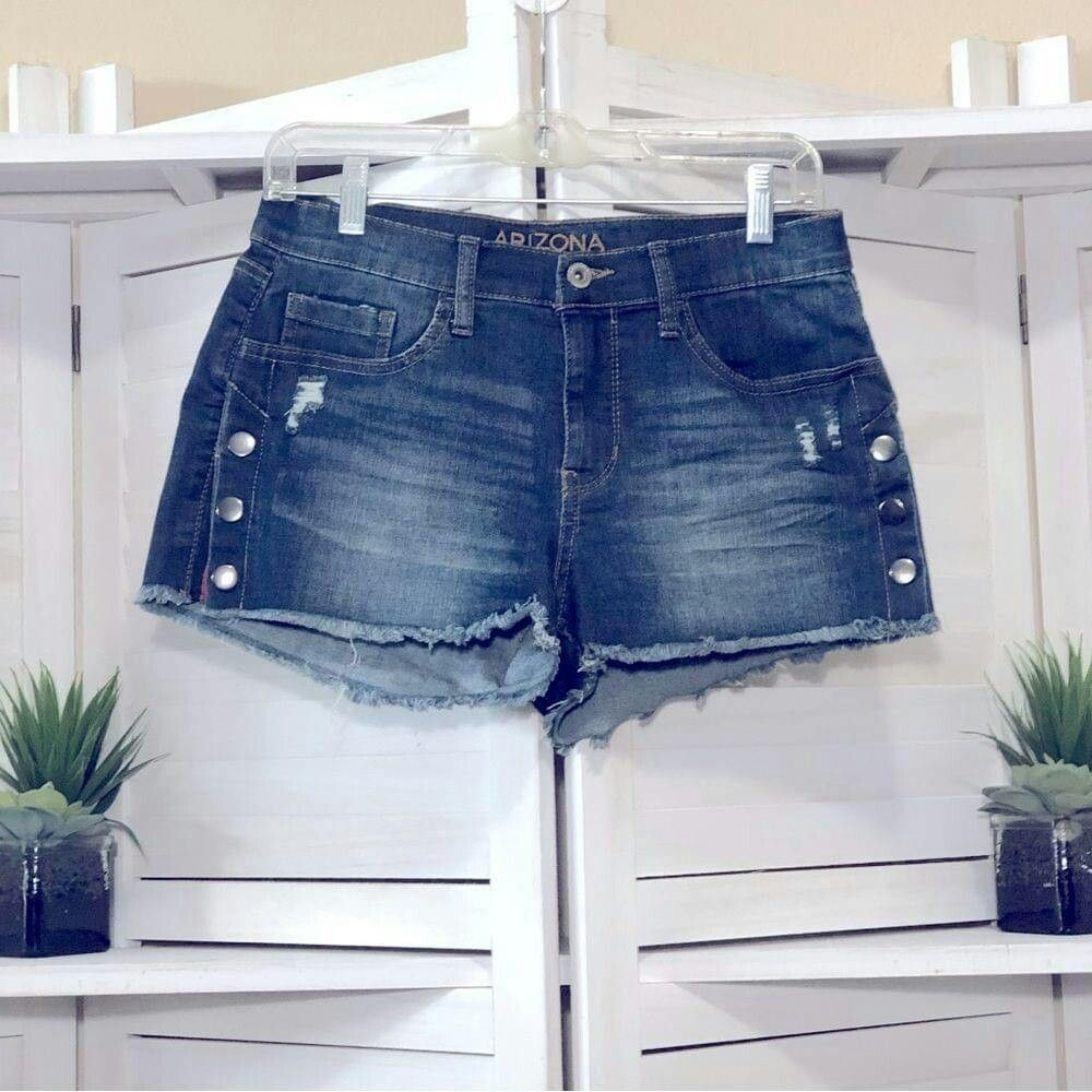 Other Arizona Jeans snap buttons distressed denim jeans shorts S Size 27" / US 4 / IT 40 - 1 Thumbnail