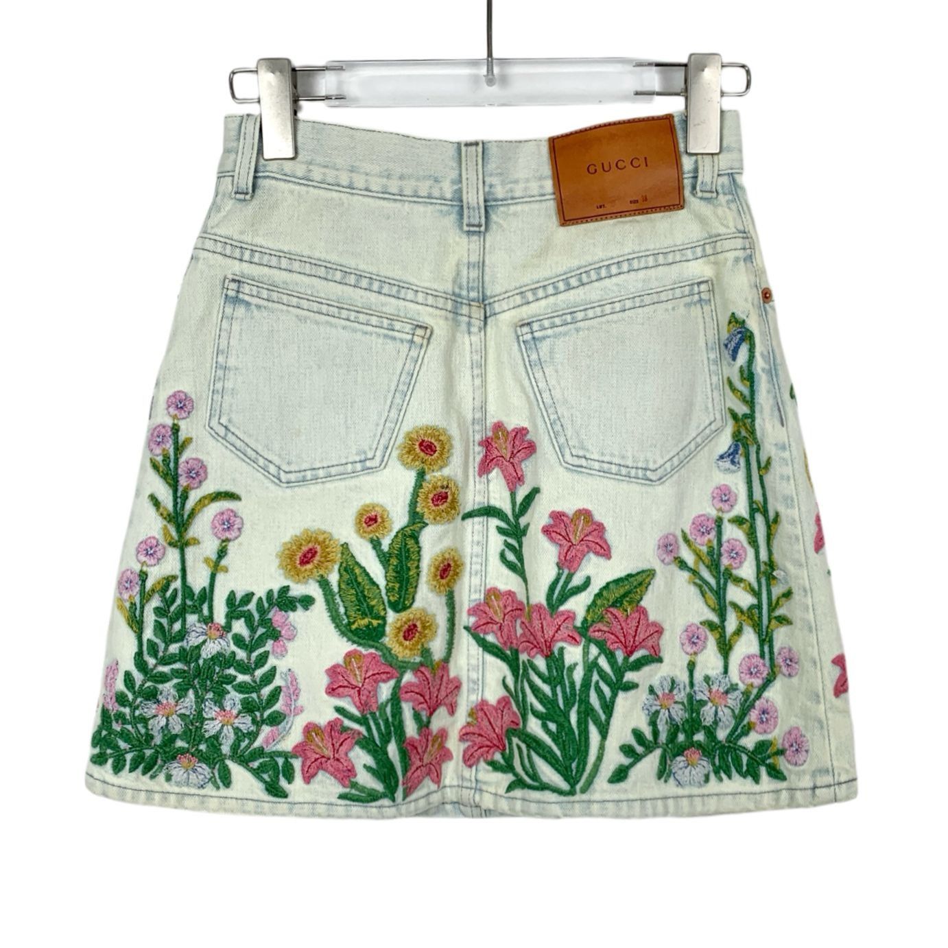 Gucci Gucci Floral Embroidered Denim Skirt Womens Size 38 Light Wa Size 38" / US 16 / IT 52 - 2 Thumbnail