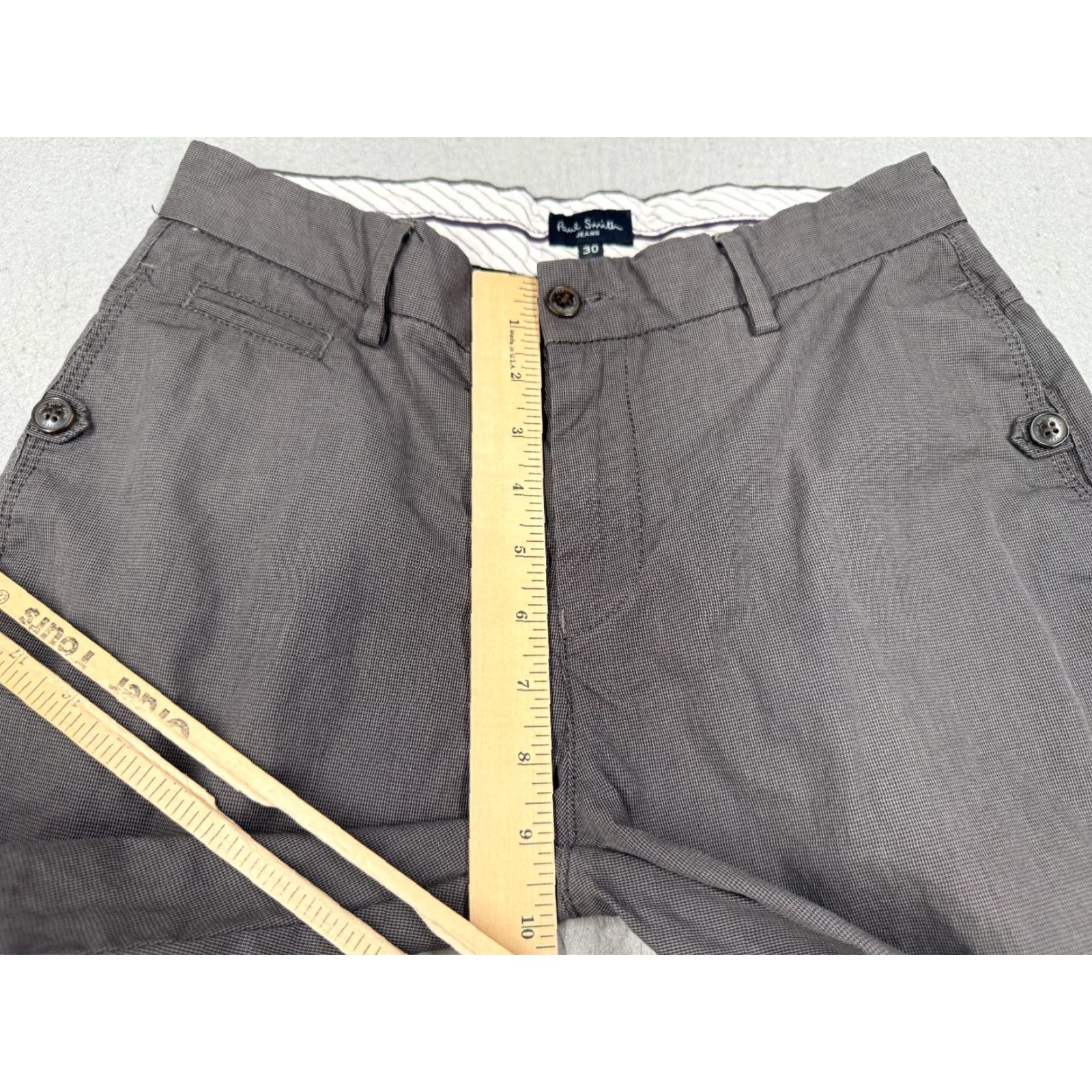 Paul Smith VINTAGE Paul Smith Chinos Pants Men 30 Regular Fit Flat Front Cotton Gray Geometric Retro Size US 30 / EU 46 - 5 Thumbnail