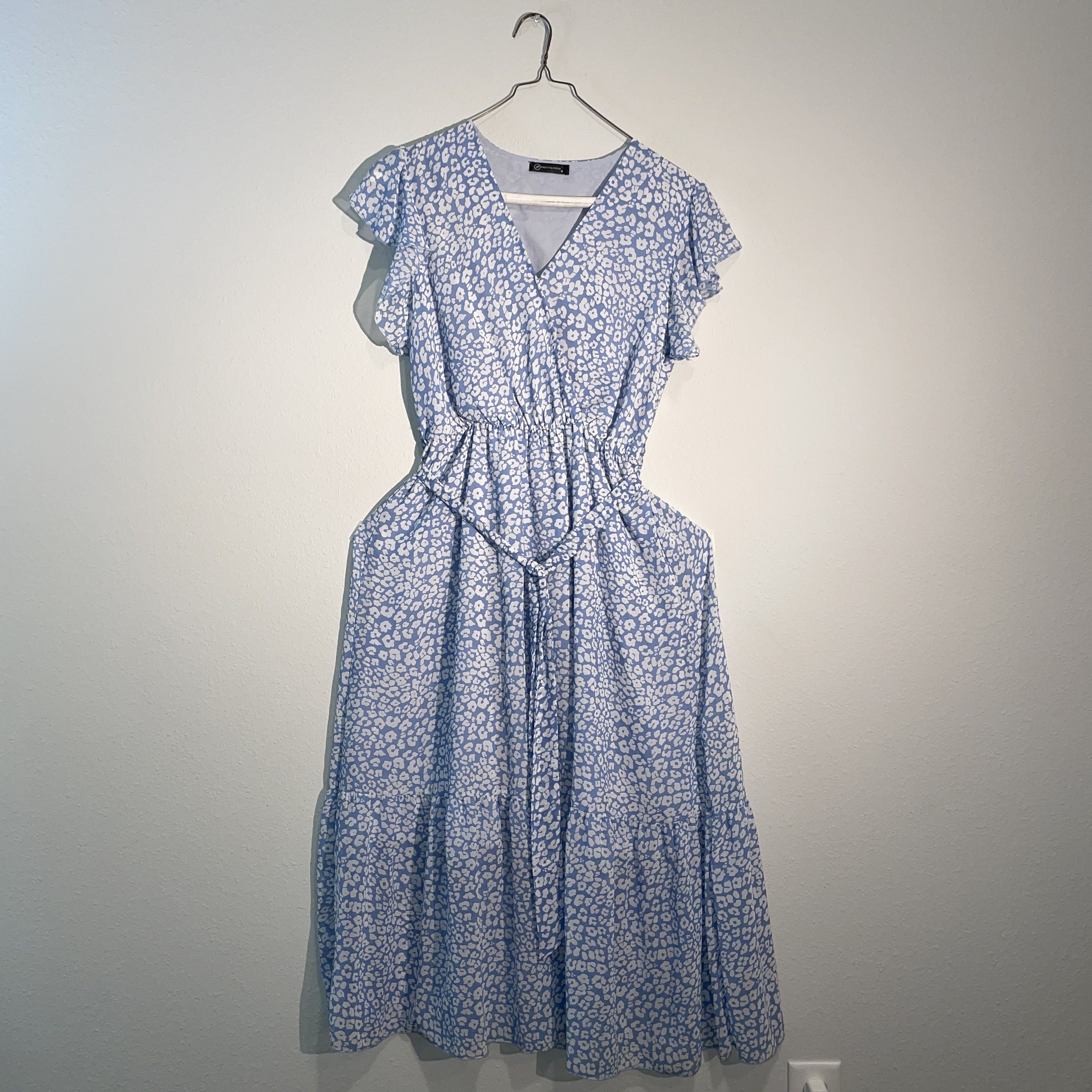 Other Pretty Garden Womens Floral Maxi Dress, Blue, Belted, M Size M / US 6-8 / IT 42-44 - 1 Thumbnail