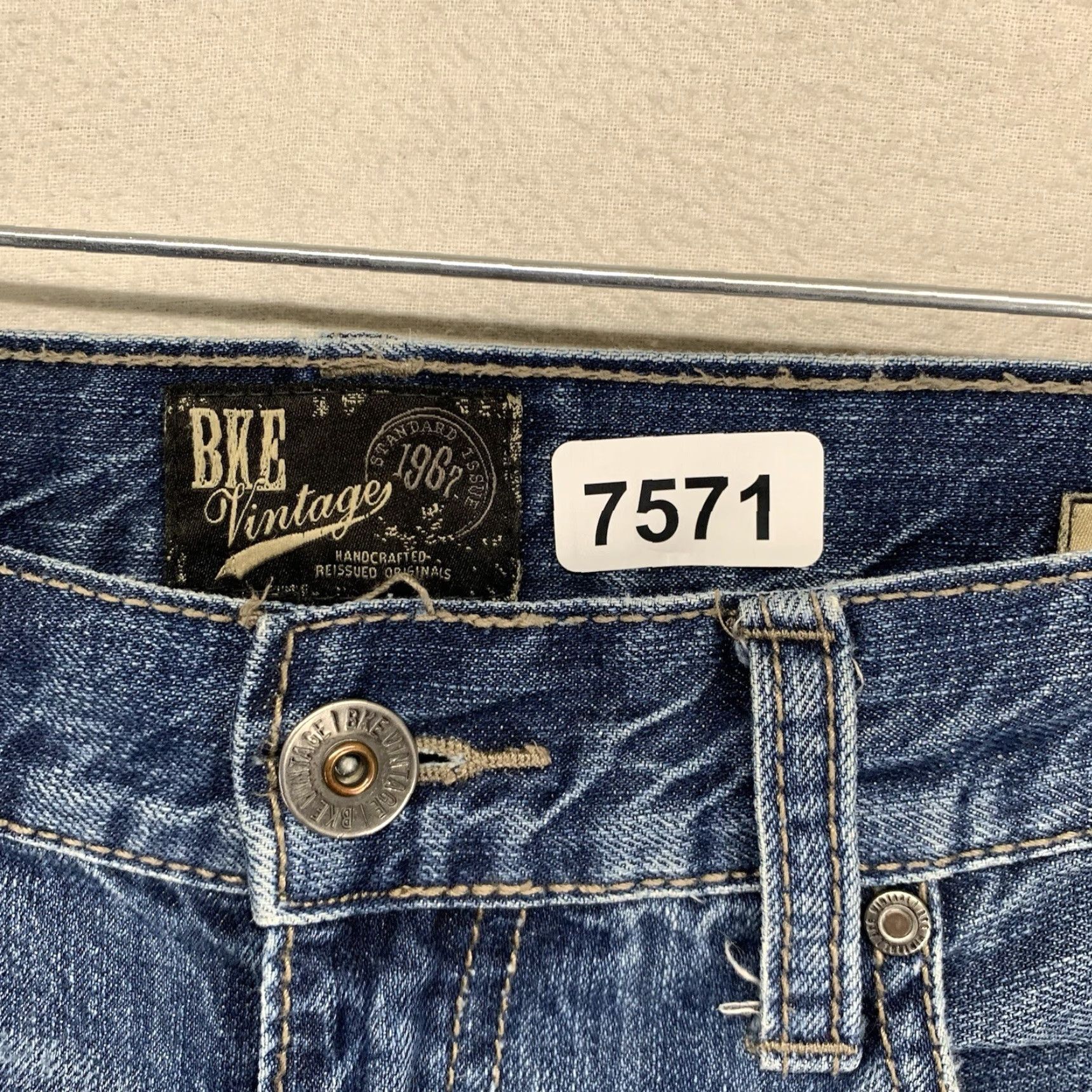 Vintage Buckle BKE Men's Jeans Straight Leg 33x35 Blue Denim Casual 80s 90s Rock Style Size US 30 / EU 46 - 4 Thumbnail