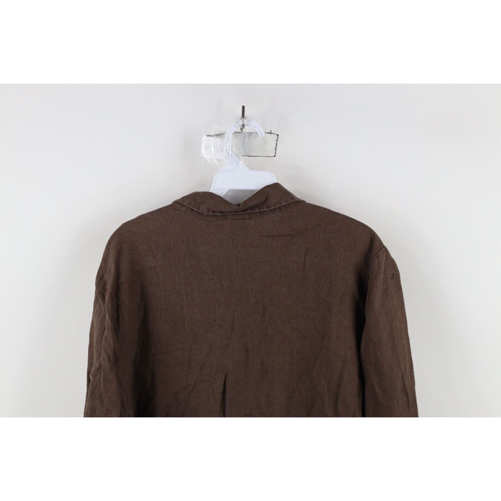 Vintage Vintage 90s Lagenlook Linen Oversized Collared Button Shirt Size XXL / US 16-18 / IT 52-54 - 8 Thumbnail