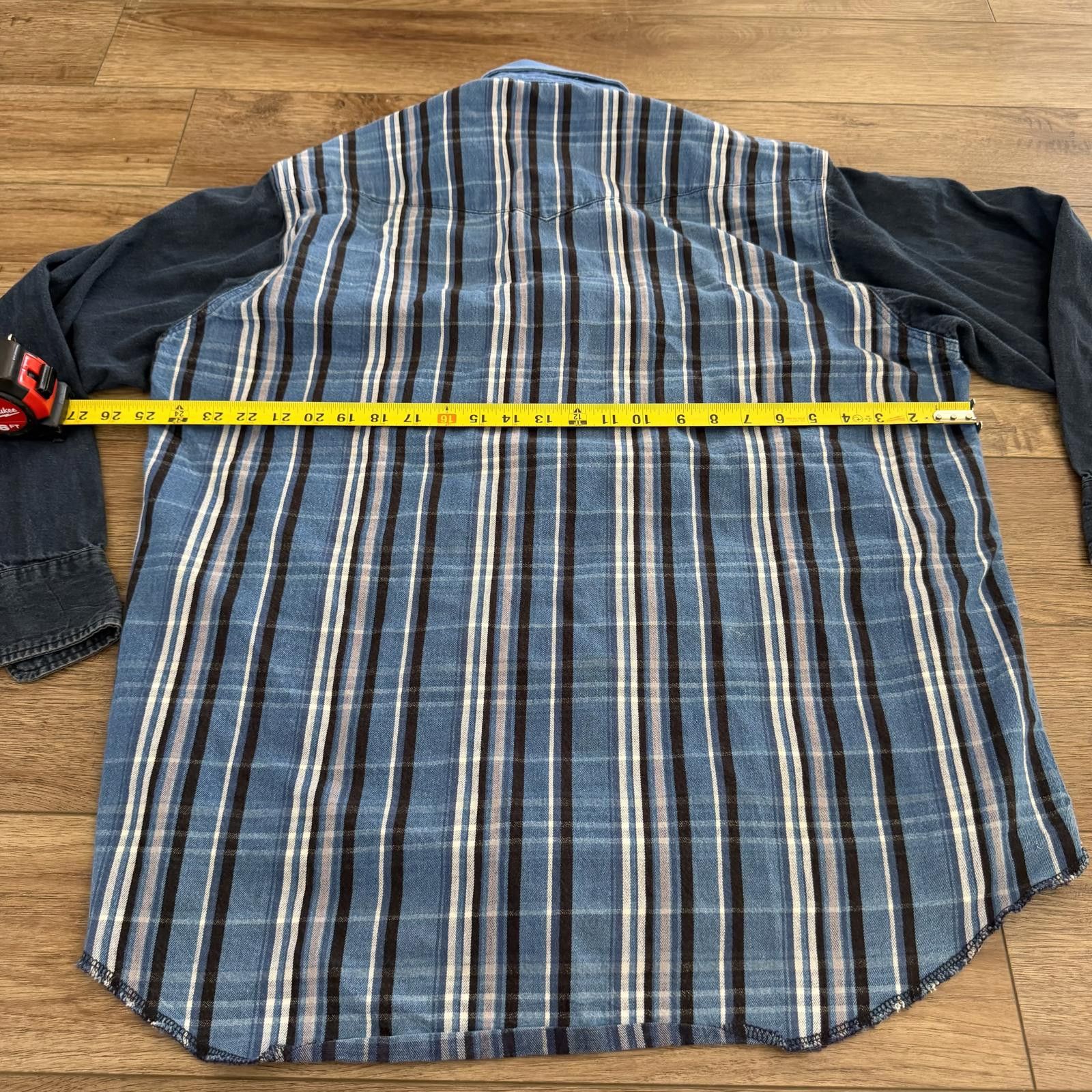 Wrangler Vintage Wrangler Western Denim Brushpopper Shirt Cowboy Size US XL / EU 56 / 4 - 6 Thumbnail