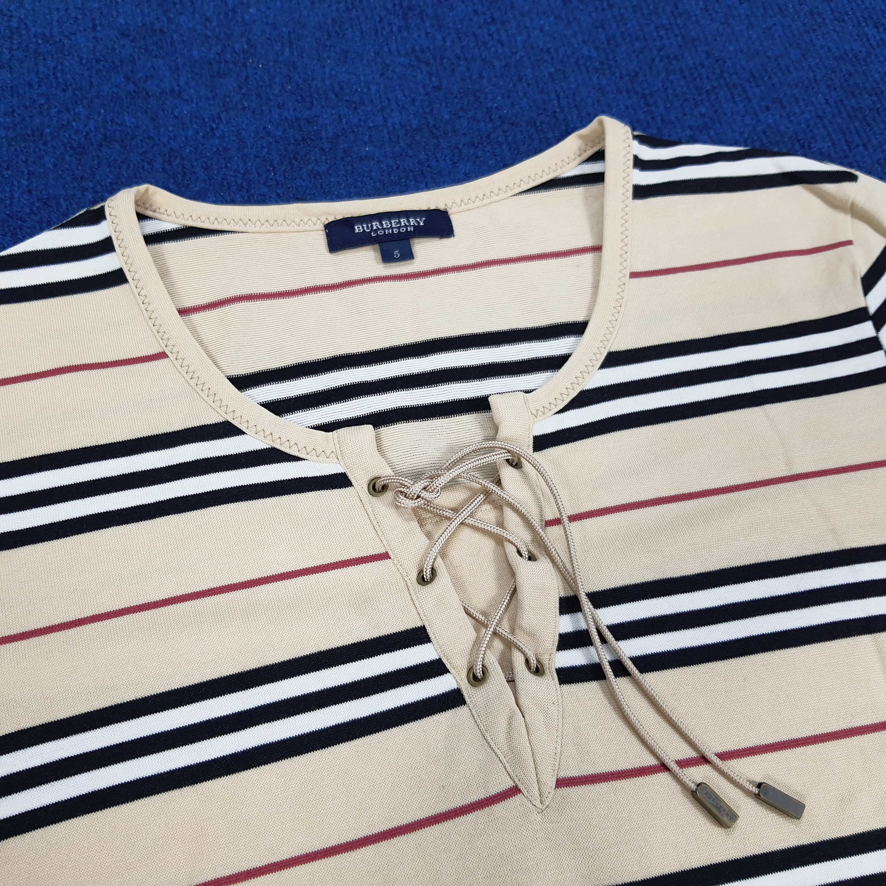 Burberry × Vintage Vintage Burberry London Striped Tshirt Size M / US 6-8 / IT 42-44 - 2 Thumbnail