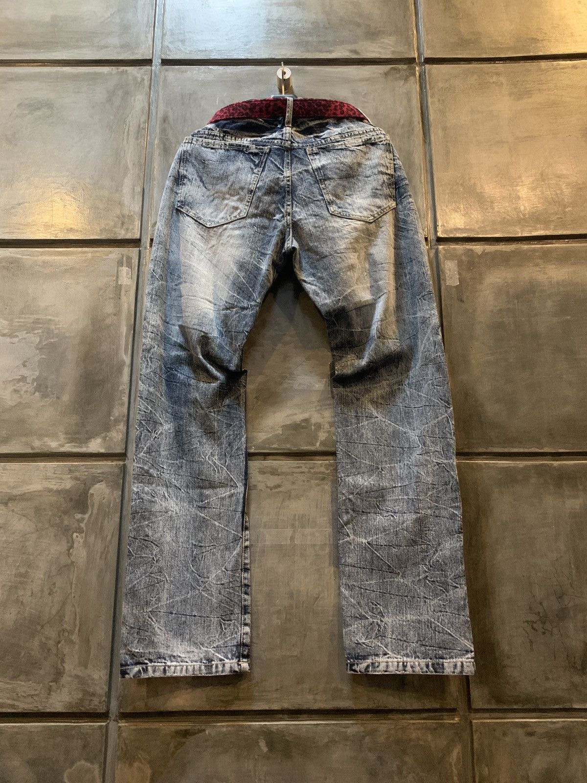 If Six Was Nine Unknown Y2K Claw Mark Faded Denim Pants Size US 33 - 6 Thumbnail
