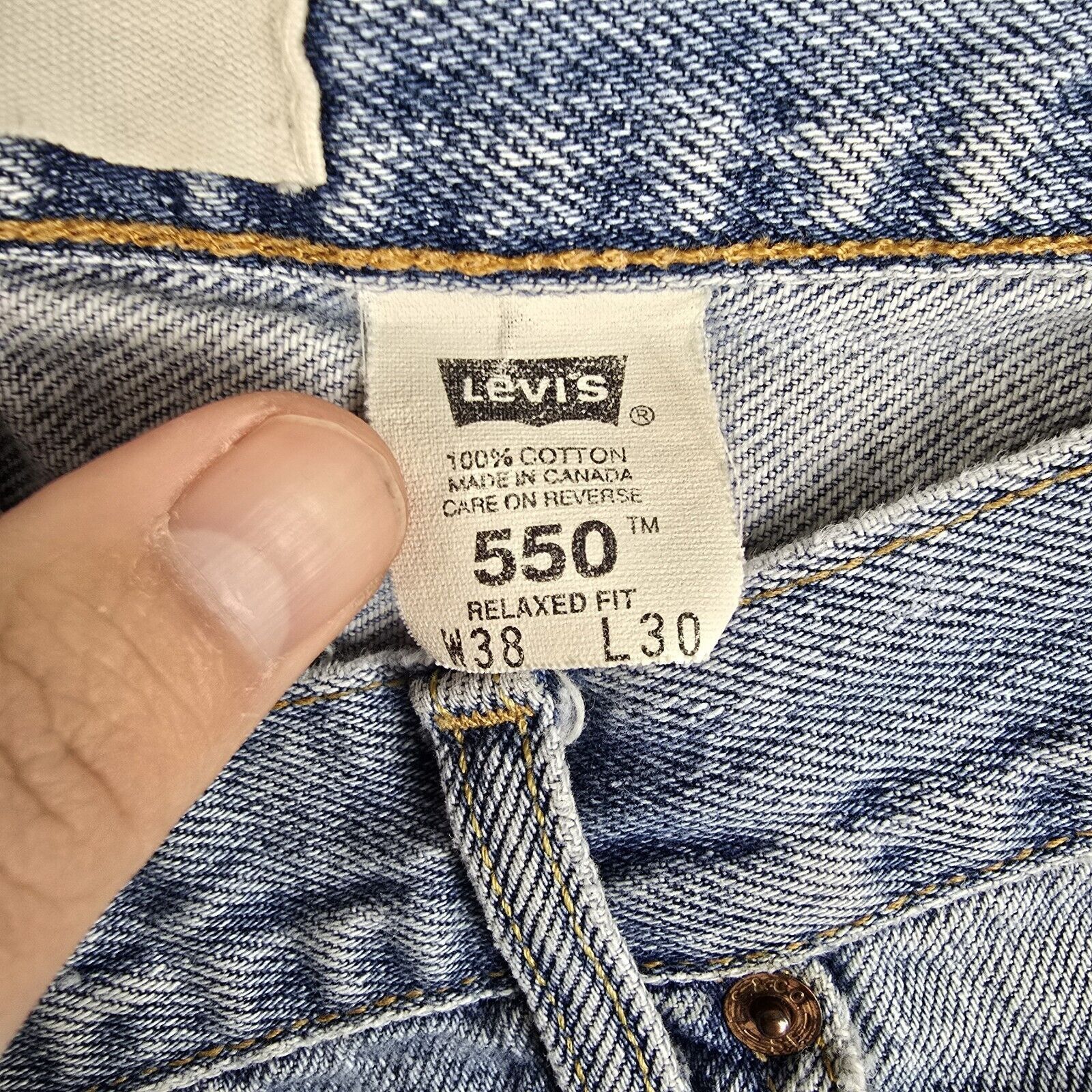 Levi's Vintage Levis 550 Jeans 38 x 30 Stonewash Tapered Blue Denim Size US 38 / EU 54 - 9 Thumbnail