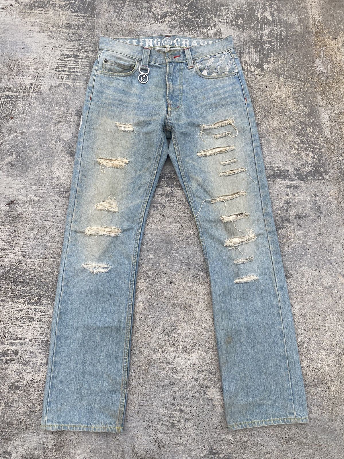 Japanese Brand JAPAN ROLLING CRADLE DISTRESSED PUNK MUD TORNADO Size US 28 / EU 44 - 1 Thumbnail