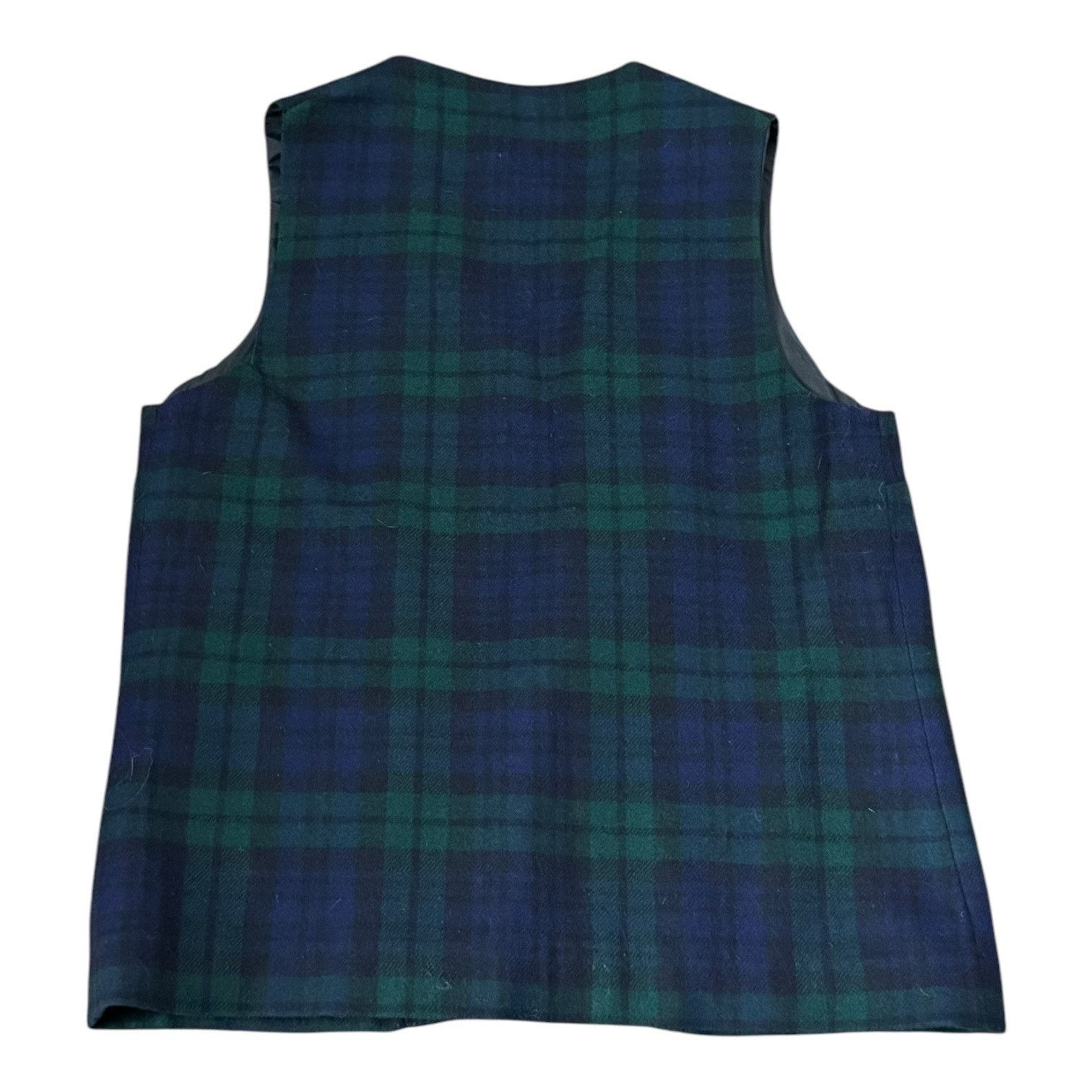 Vintage Vtg Plaid Green wool open front pocketed vest lined medium Size M / US 6-8 / IT 42-44 - 14 Thumbnail