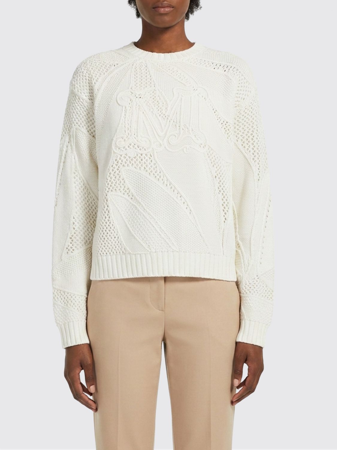 Max Mara Max Mara Sweater Woman White Size M / US 6-8 / IT 42-44 - 1 Thumbnail