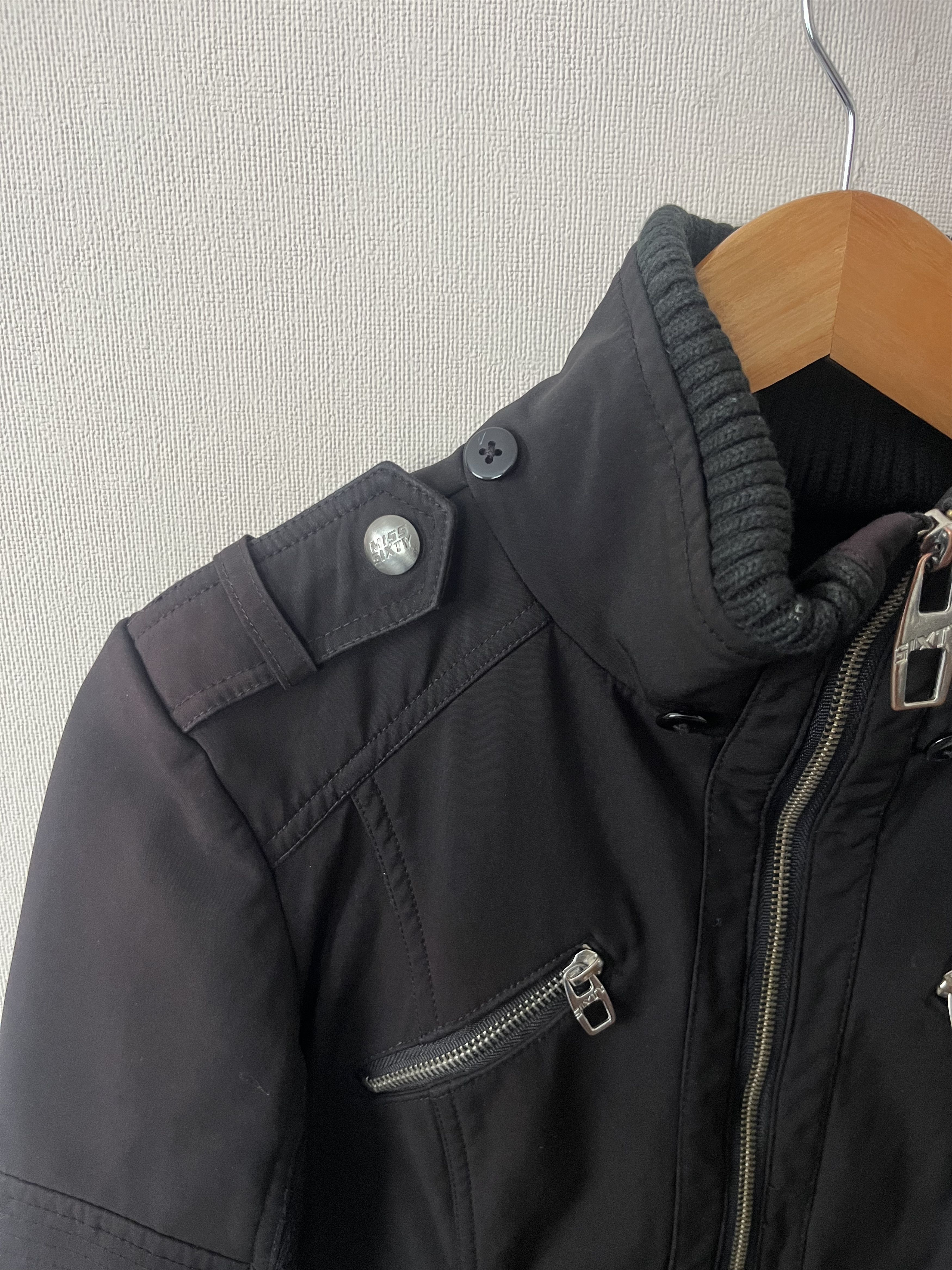 Miss Sixty M60 Miss Sixty Women's Black Coat Zip Pocket Jacket Long Size S / US 4 / IT 40 - 6 Thumbnail