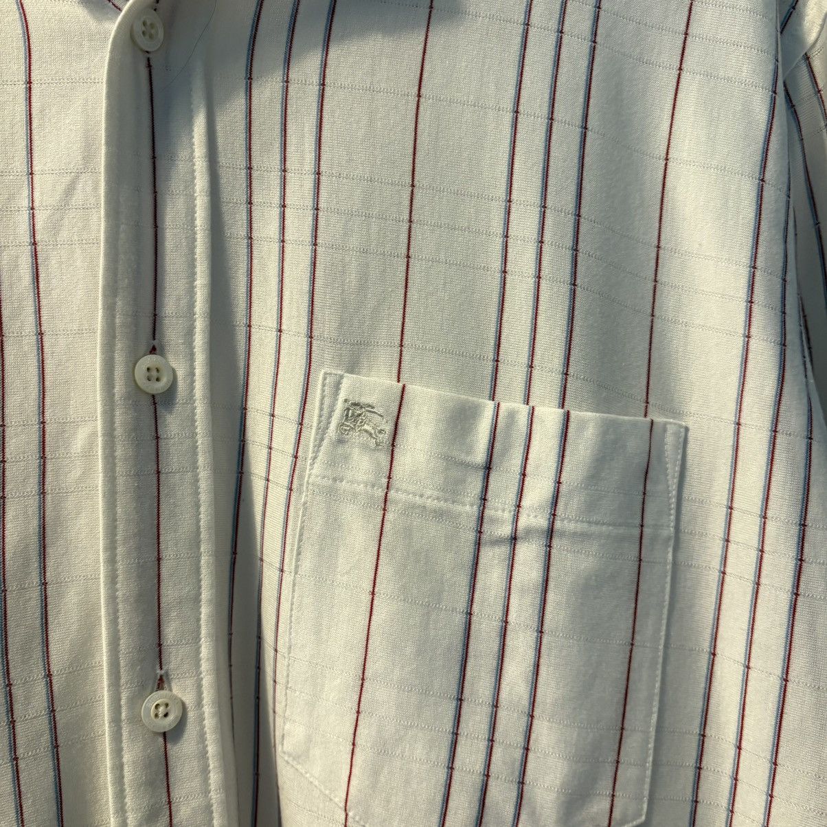 Burberry Burberry Embroidery Logo Stripe Button Ups Size US L / EU 52-54 / 3 - 3 Thumbnail