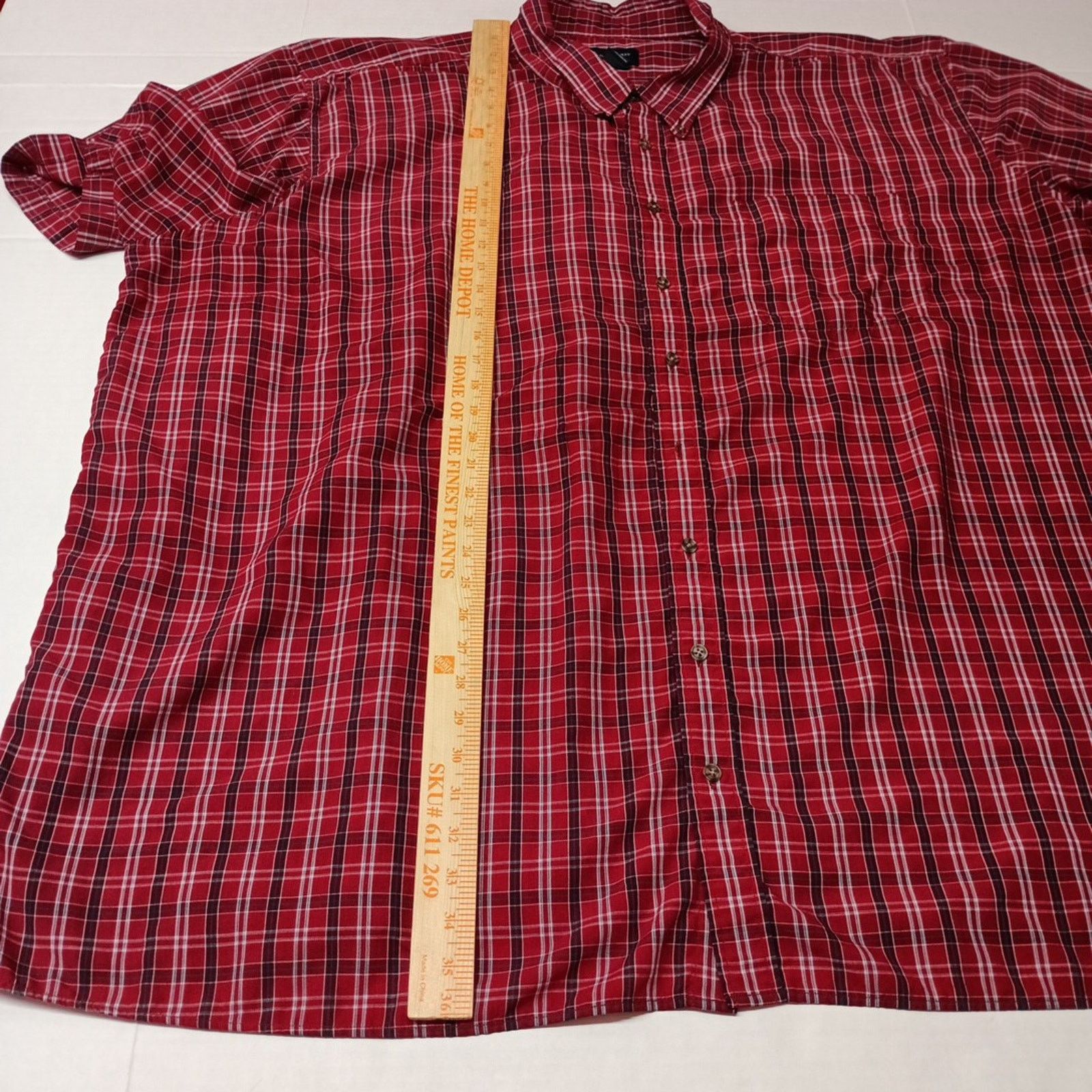 Other Harbor Bay Shirt Men’s 5XL Red Checkered Short Button Down Size US XXL / EU 58 / 5 - 5 Thumbnail