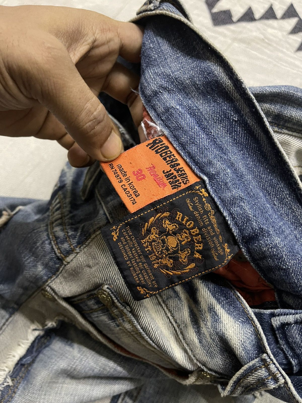 If Six Was Nine 2000s RIOBERA JEANS WASHABLE DISTRESSED JEANS RARE DESIGN Size US 30 / EU 46 - 14 Thumbnail