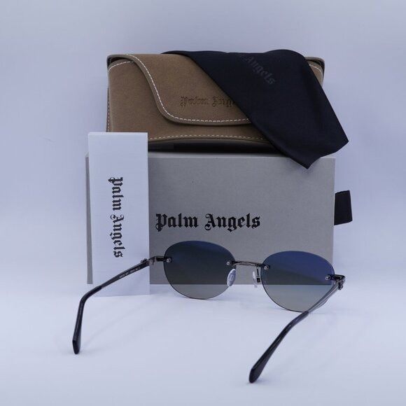 Palm Angels Palm Angels PERI10H CRYSTAL 1007 Sunglasses Gunmetal Oval Size ONE SIZE - 10 Thumbnail