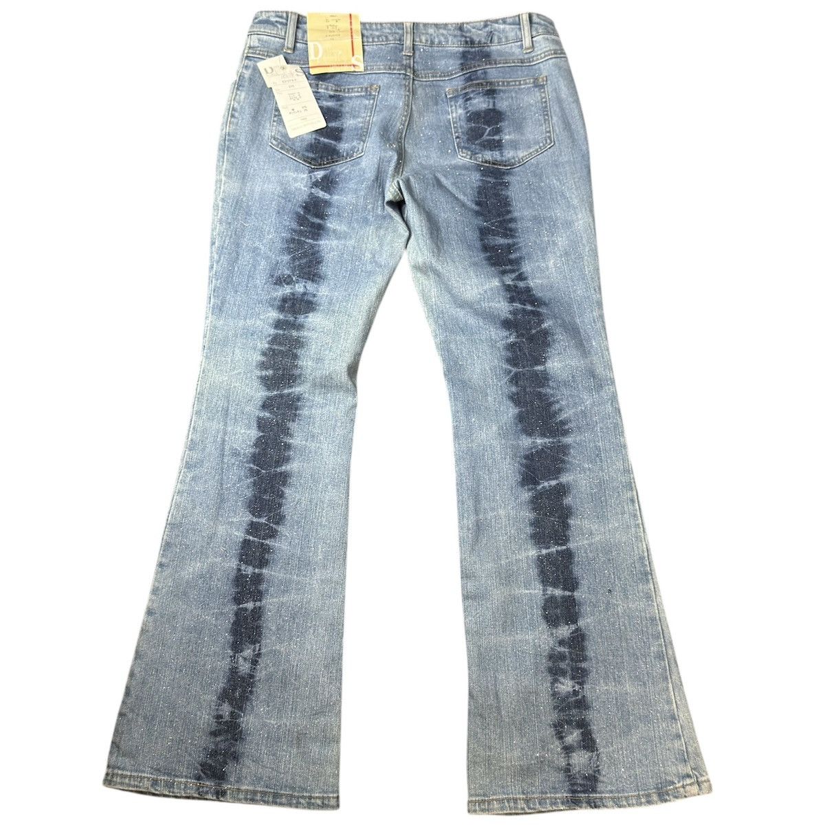 Hysteric Glamour Vintage 90s NWT Flared Glitter Stripe Wash Jeans Y2k Retro Size 32" / US 10 / IT 46 - 2 Thumbnail