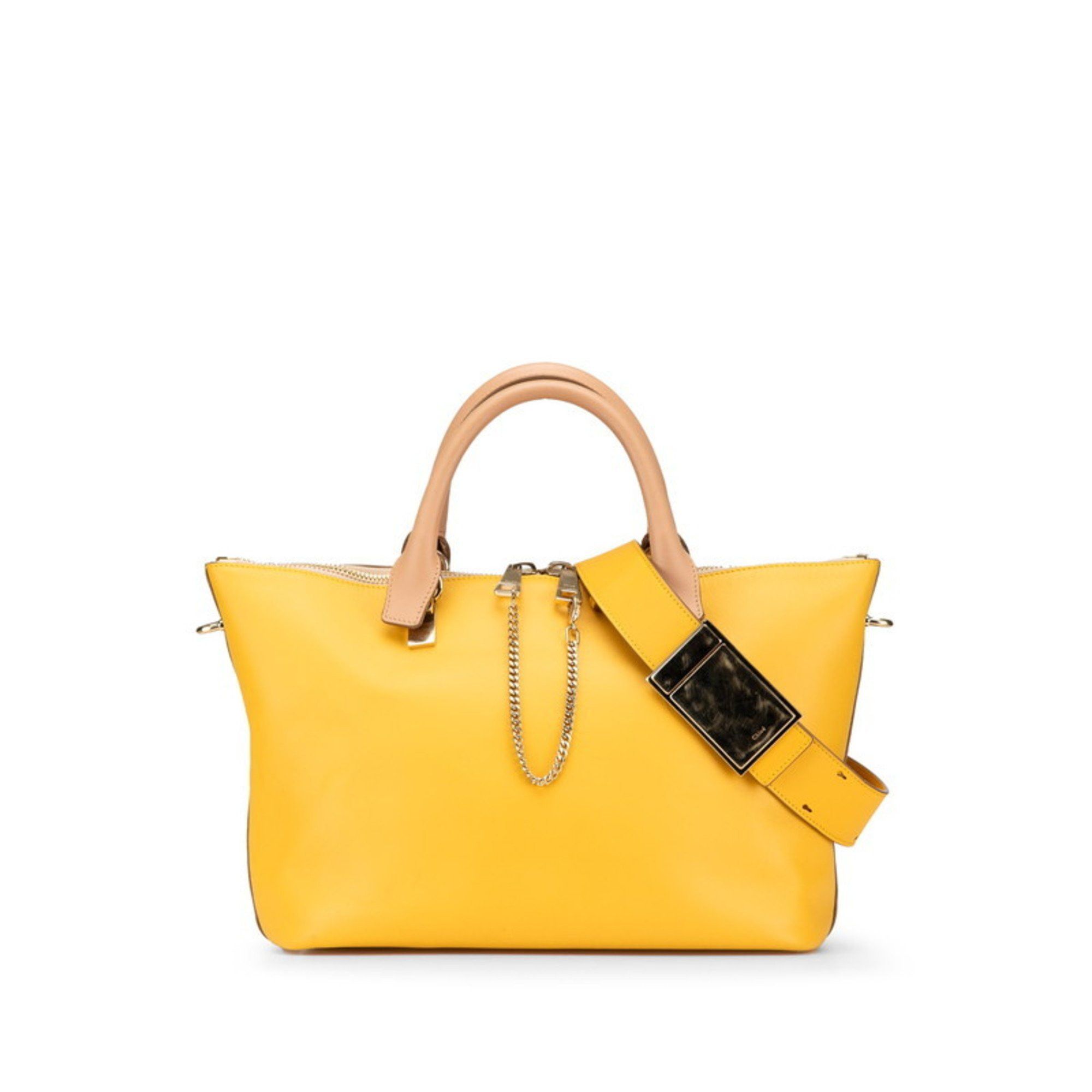 Chloé Chloe Bailey Handbag Shoulder Bag Beige Yellow Leather Women's