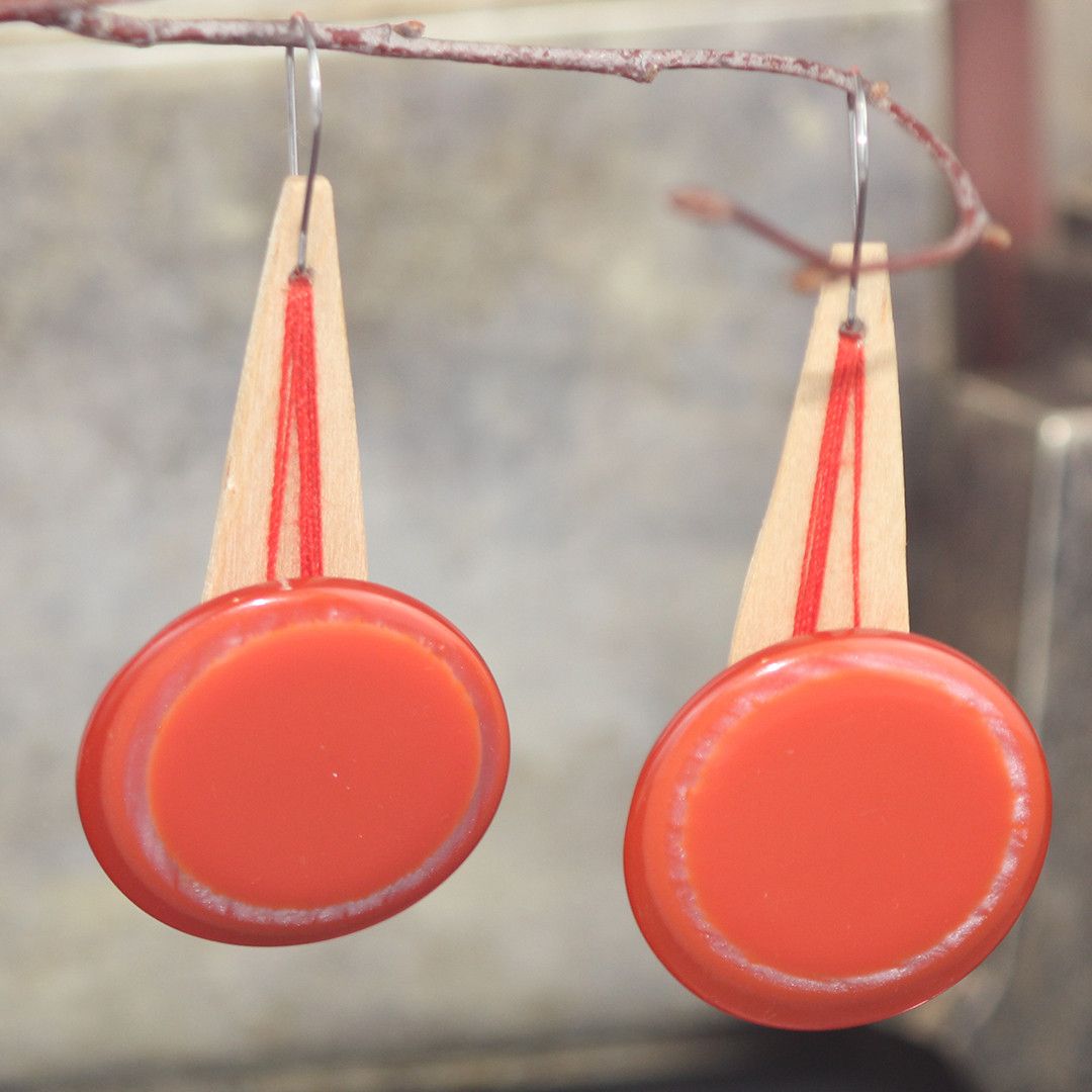 Designer Wooden Earrings | Handmade in Berlin x YUNTA Size ONE SIZE - 2 Thumbnail