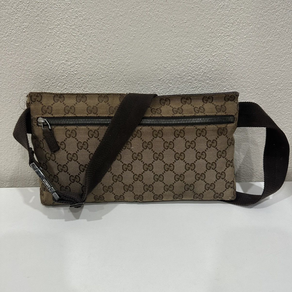 Gucci GUCCI GG CANVAS DOUBLE POCKET WAIST BUMBAG FANNY PACK 28 Size ONE SIZE - 3 Thumbnail