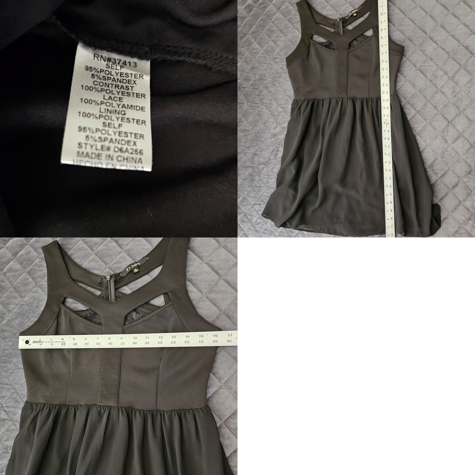 J Brand i Heart Joah Brand Womens Black Mini Dress Size M Lace Sleeveless Party Zippered Size M / US 6-8 / IT 42-44 - 8 Thumbnail