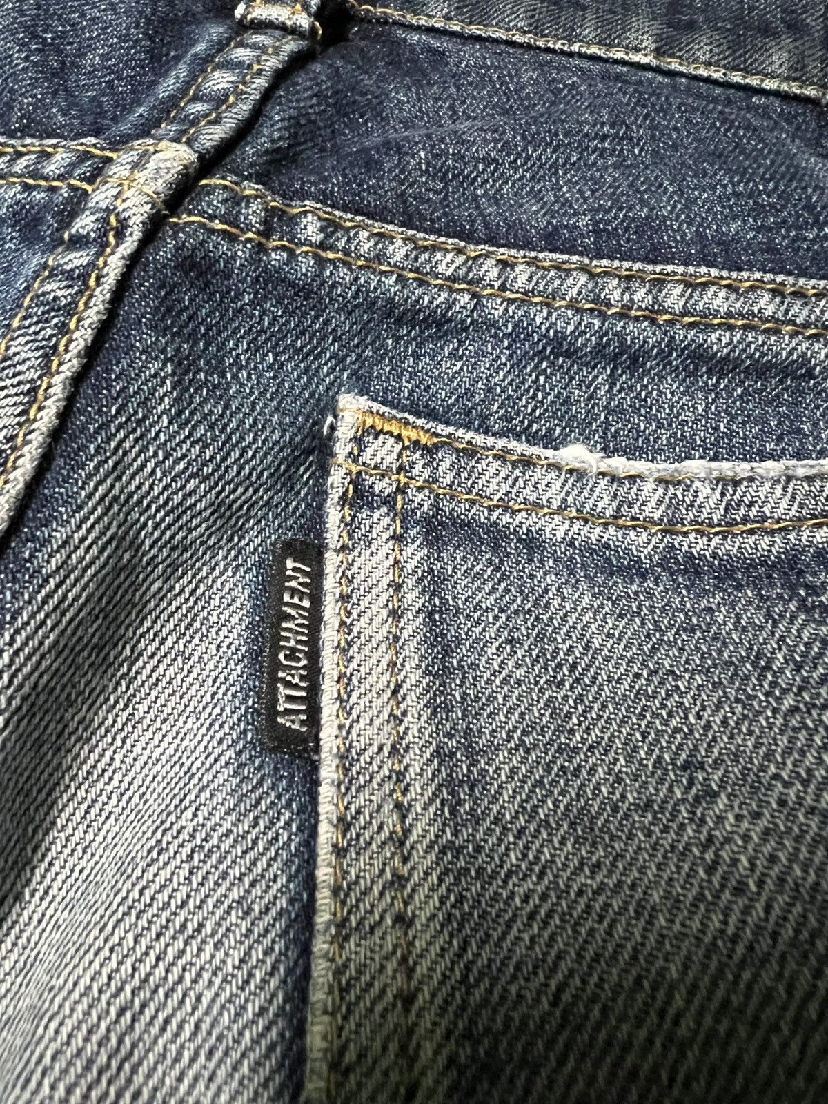 Attachment × If Six Was Nine × PPFM 💥Insane 90’s Japanese Attachment Curved Distress Flare Jean Size US 30 / EU 46 - 15 Thumbnail