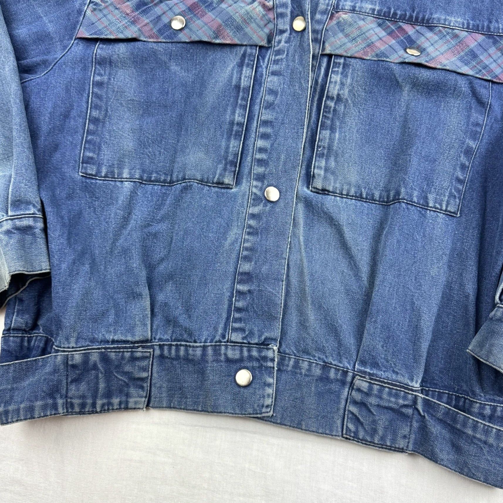 Express VINTAGE Pacific Express Denim Snap-Up Shirt Womens Large Blue 90s Long Sleeve Size L / US 10 / IT 46 - 3 Thumbnail