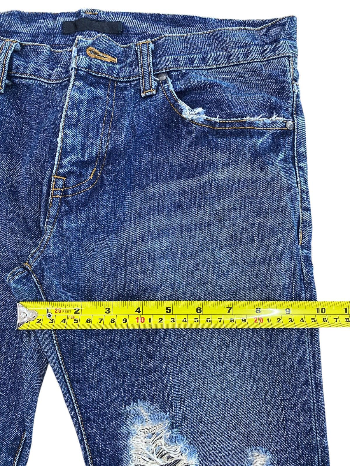 Japanese Brand Blue Wash Distressed Style Flare Jeans