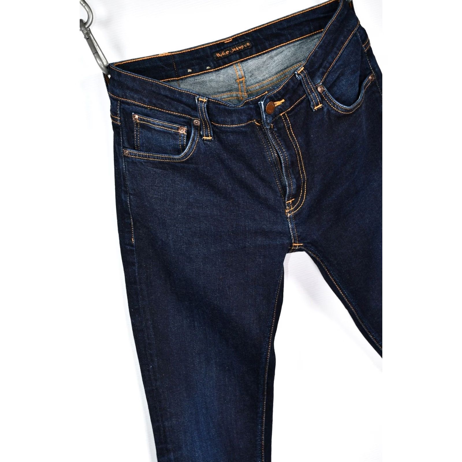 Nudie Jeans Nudie Jeans Skinny Lin Dry Deep Orange Jeans W32 L34 Men Slim 5-Pocket Denim Blue 99%Cotton 1%Elastane Regular Vintage No XS-XL Size US 32 / EU 48 - 5 Thumbnail