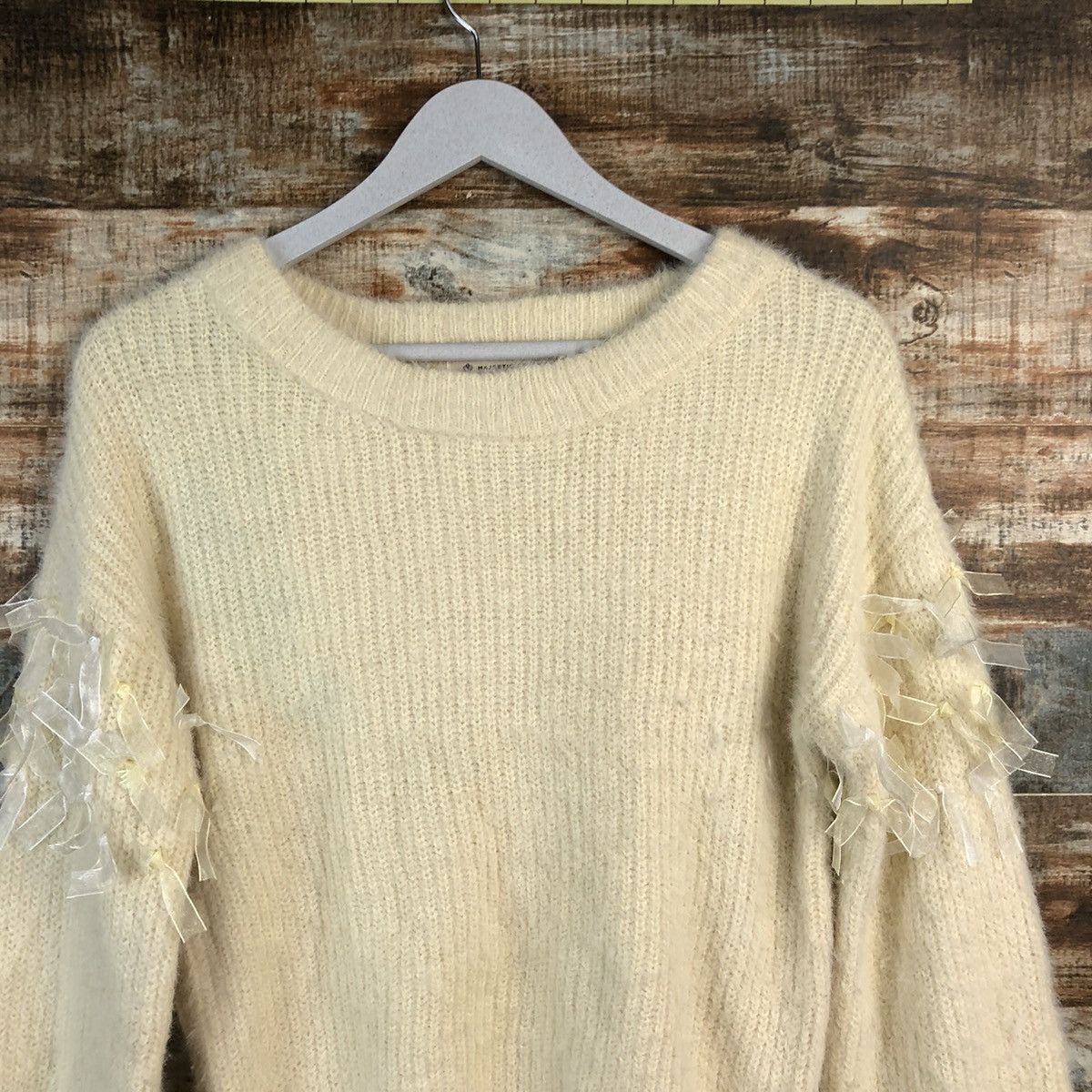 Homespun Knitwear × Majestic DLL Majestic Legon mohair Cream Knitwear #C236 Size M / US 6-8 / IT 42-44 - 5 Thumbnail