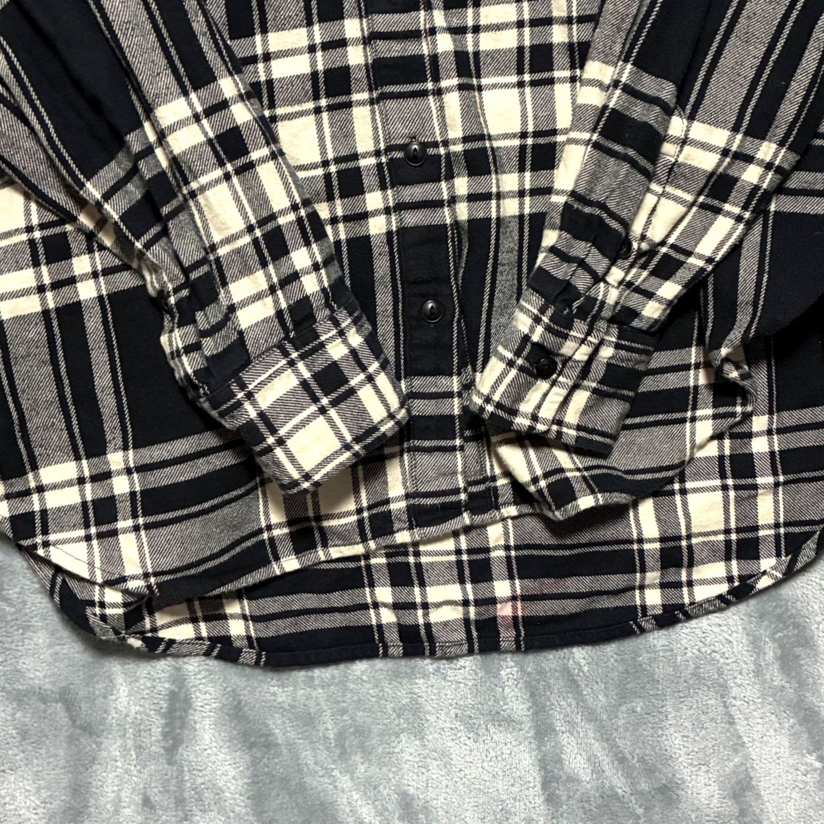 Gap GAP Black White Plaid Long Sleeve Button Down Flannel Oversized Shirt Women S Size S / US 4 / IT 40 - 4 Thumbnail