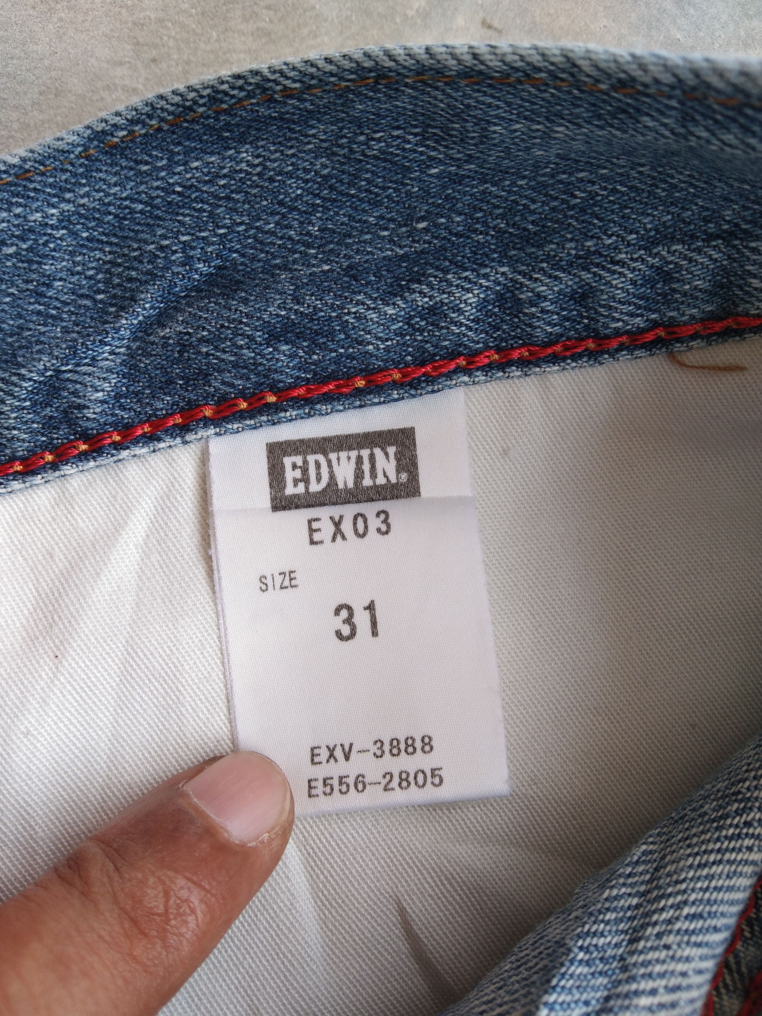 Japanese Brand Vintage Faded Blue Edwin Released Hem Distressed Jeans 31x29 Size US 31 - 7 Thumbnail
