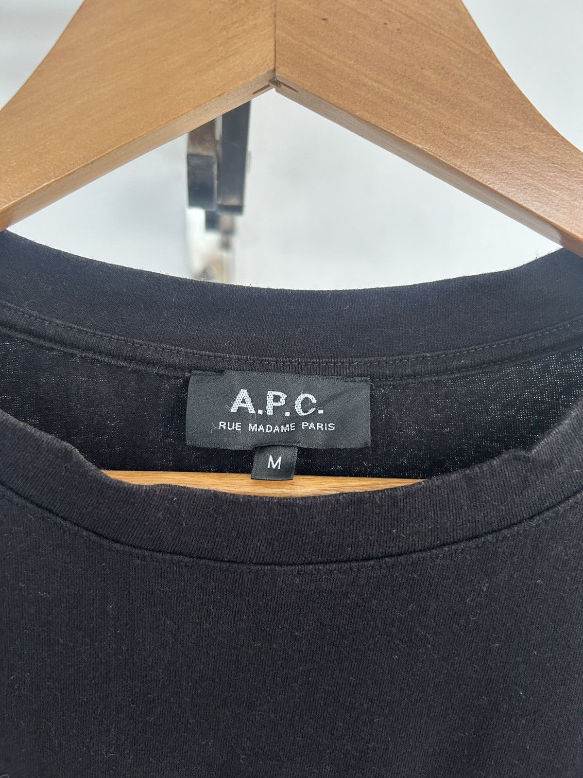 A.P.C. A.P.C Vintage Fronthit Black Tee Size US M / EU 48-50 / 2 - 4 Thumbnail