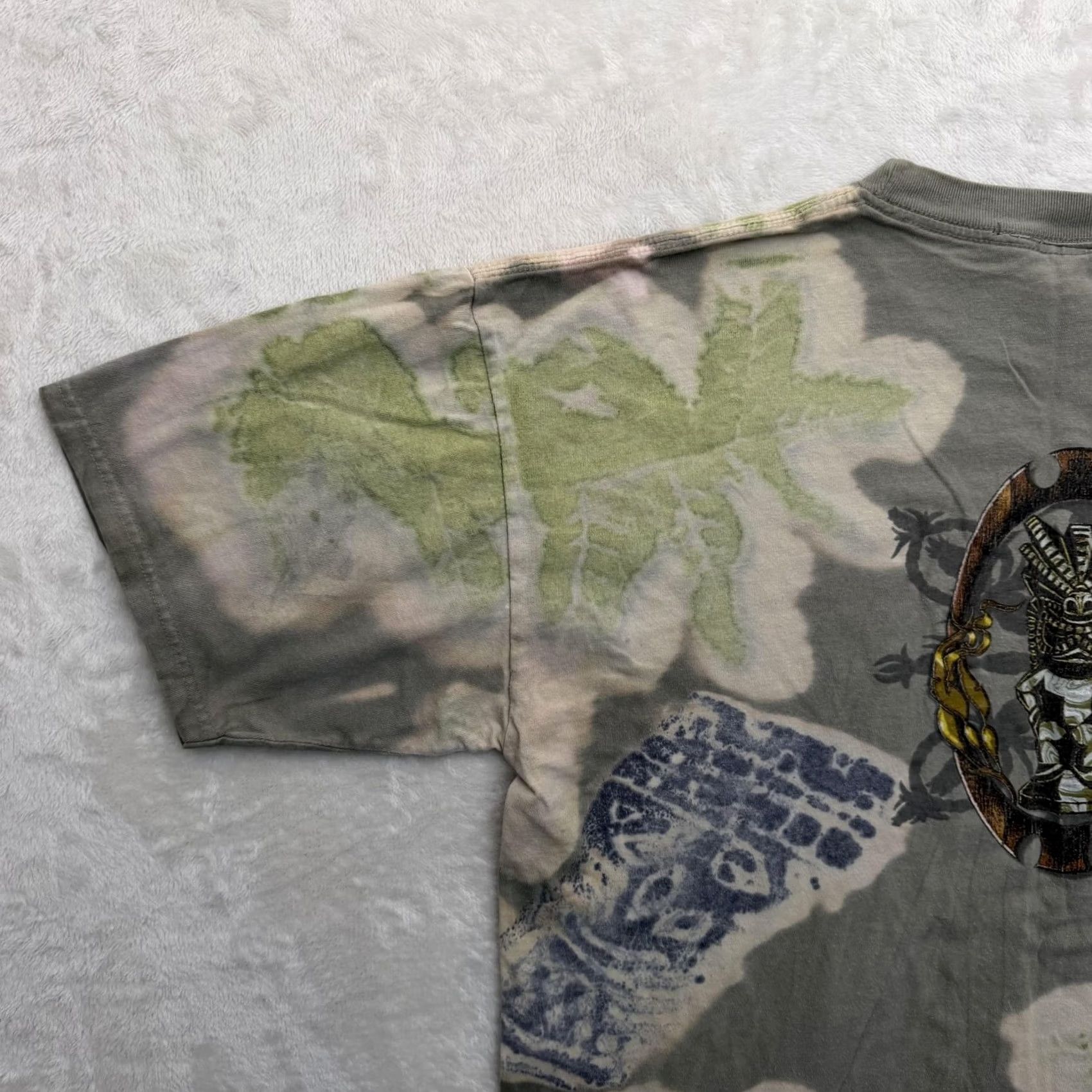 Vintage Global Generation Shirt Mens Large Gray Tiki Mask Palm All Over Graphic Tee Size US L / EU 52-54 / 3 - 6 Thumbnail