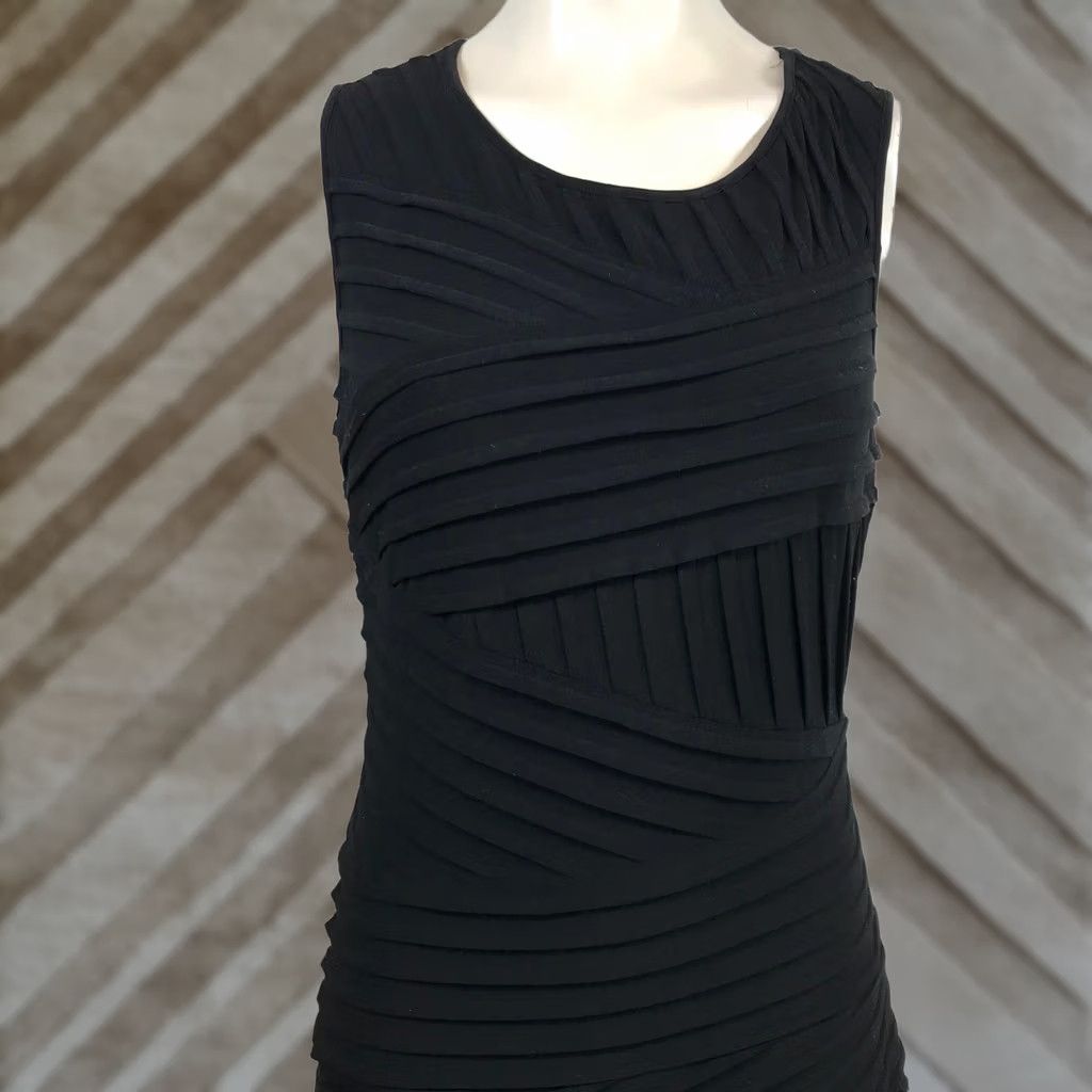 Calvin Klein Calvin Klein Black Tiered Bandage Sleeveless Sheath Dress AMLFW42I NWT Size M / US 6-8 / IT 42-44 - 1 Thumbnail