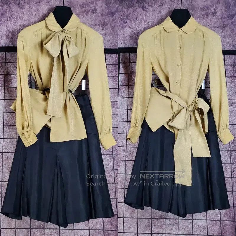 Dior Dior Silk Long Sleeve Blouse with Tie . Size S / US 4 / IT 40 - 2 Thumbnail