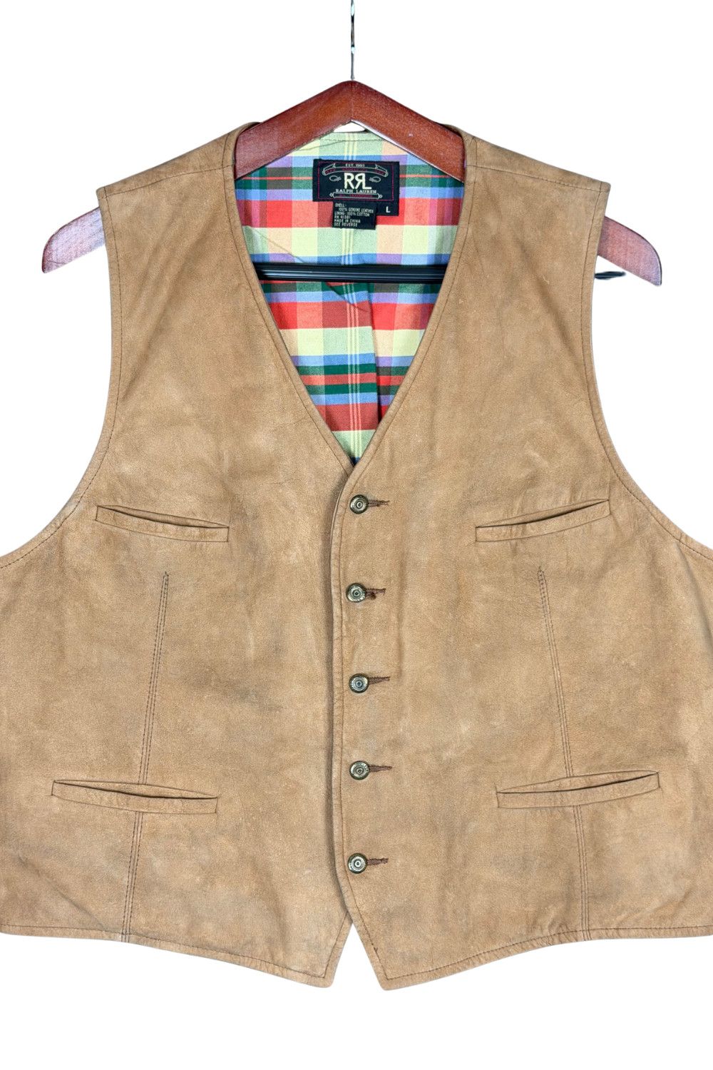RRL Ralph Lauren Early Double RL Triple Star Madras Lined Western Waistcoat Size US L / EU 52-54 / 3 - 6 Thumbnail