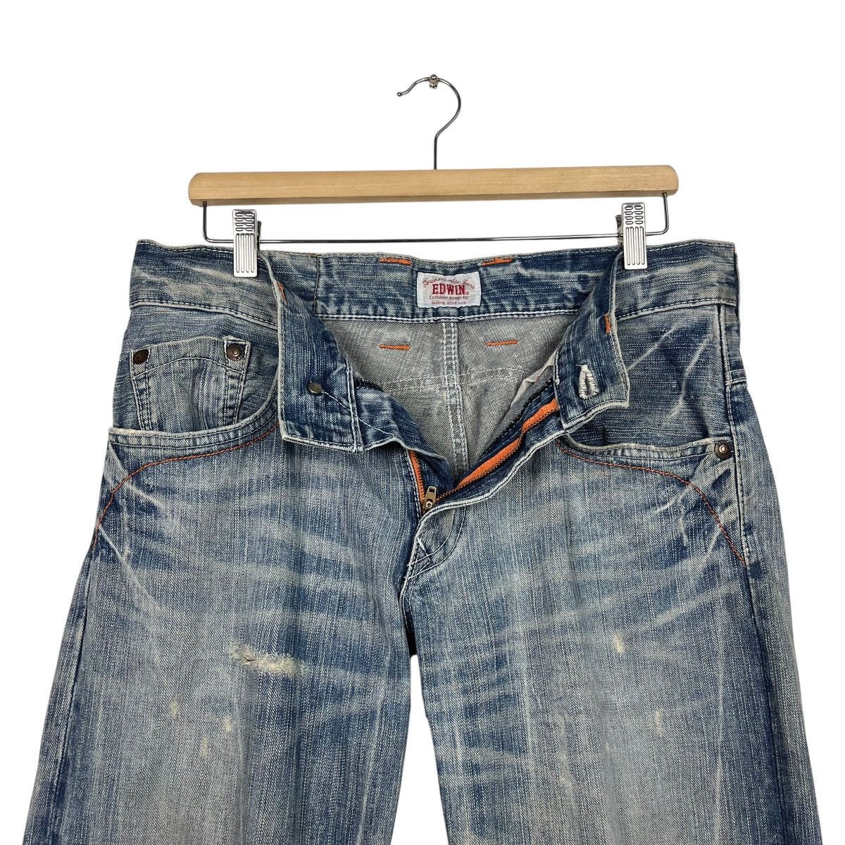 Edwin Vintage Edwin Distressed Workwear Denim Jeans Size US 34 / EU 50 - 7 Thumbnail